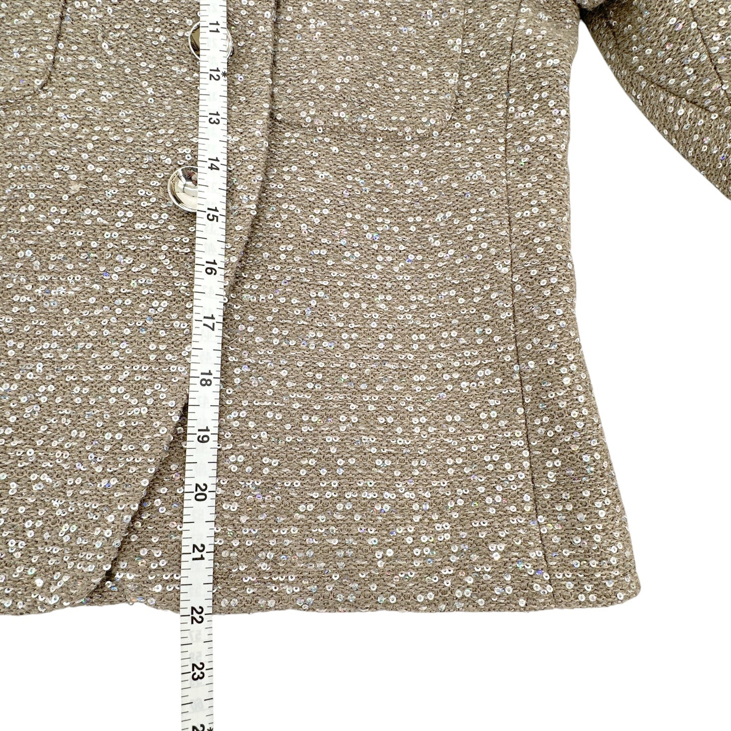 ST. JOHN Textured Sequin Knit Collared Jacket 4|S