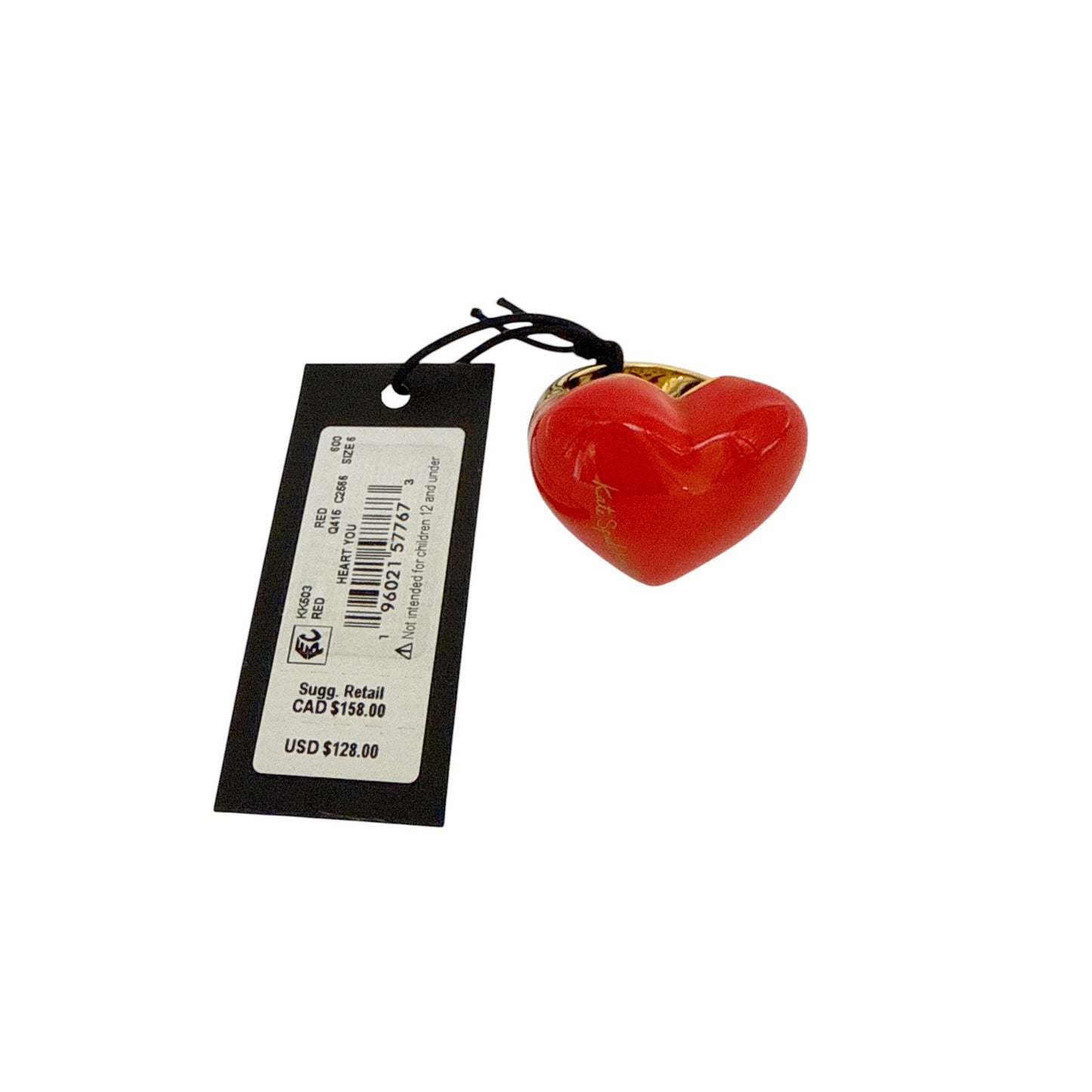 KATE SPADE Heart You Statement Ring in Red 6