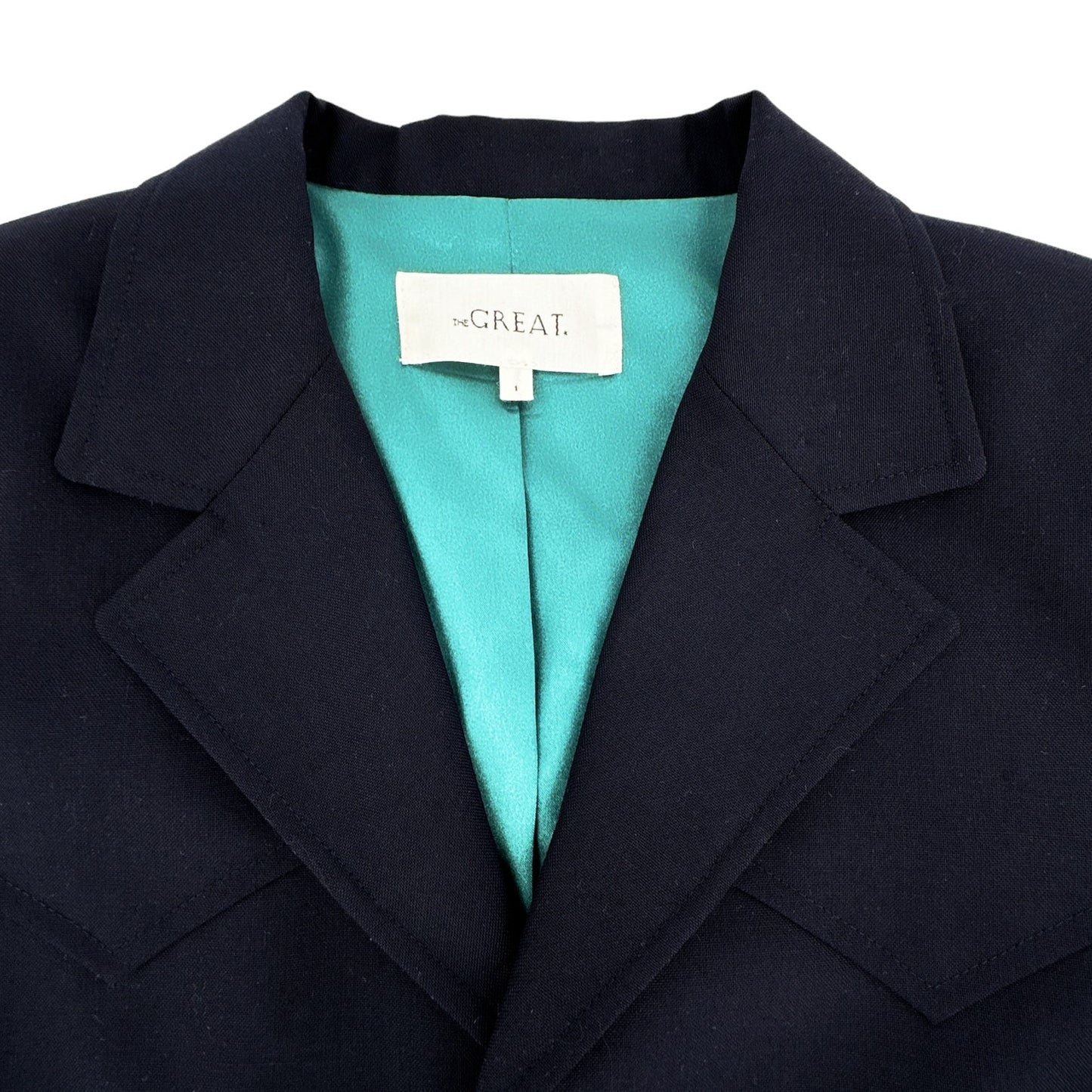 The GREAT. The Western Suiting Jacket. in Navy 1 | S
