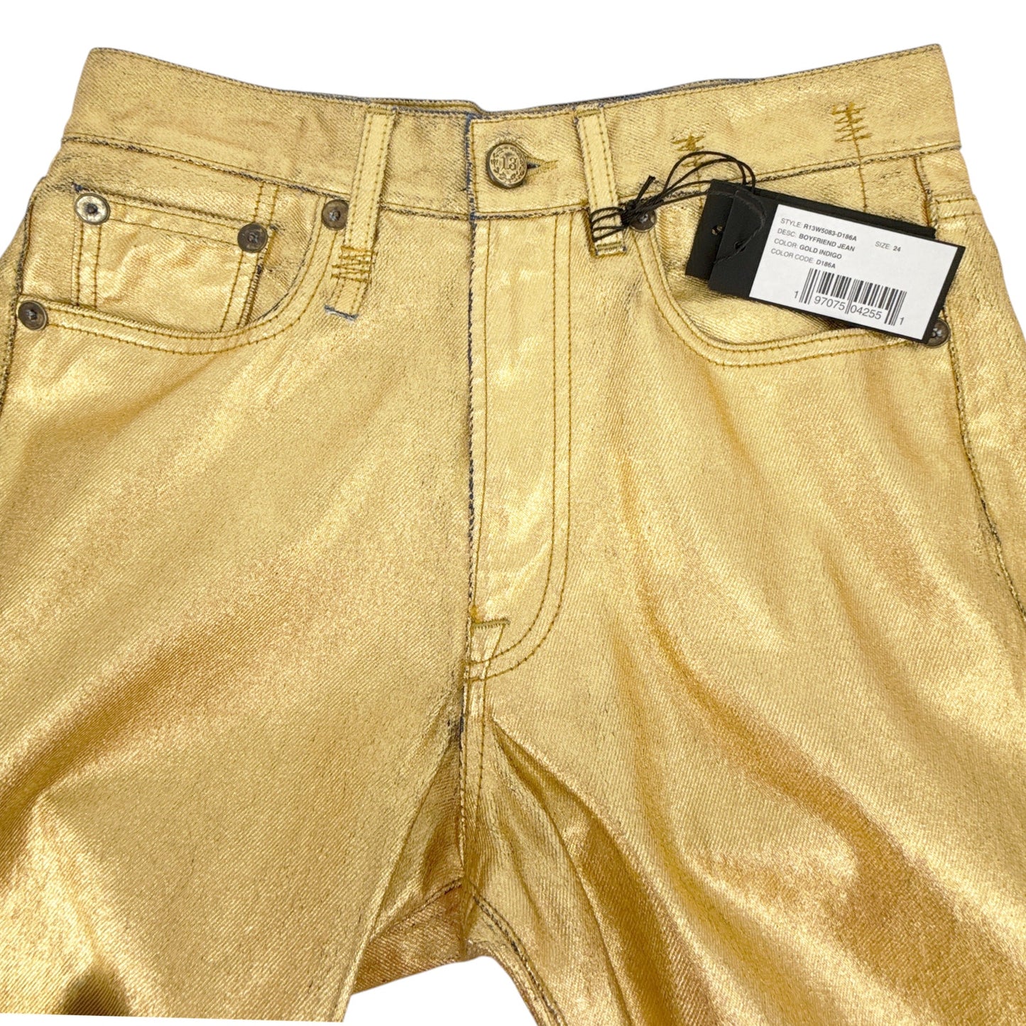 R13 Boyfriend Jean in Gold Indigo 24