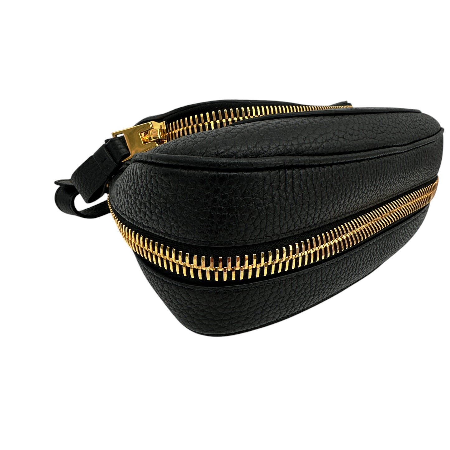 TOM FORD Jennifer Medium Double Strap Bag in Black Grained Leather