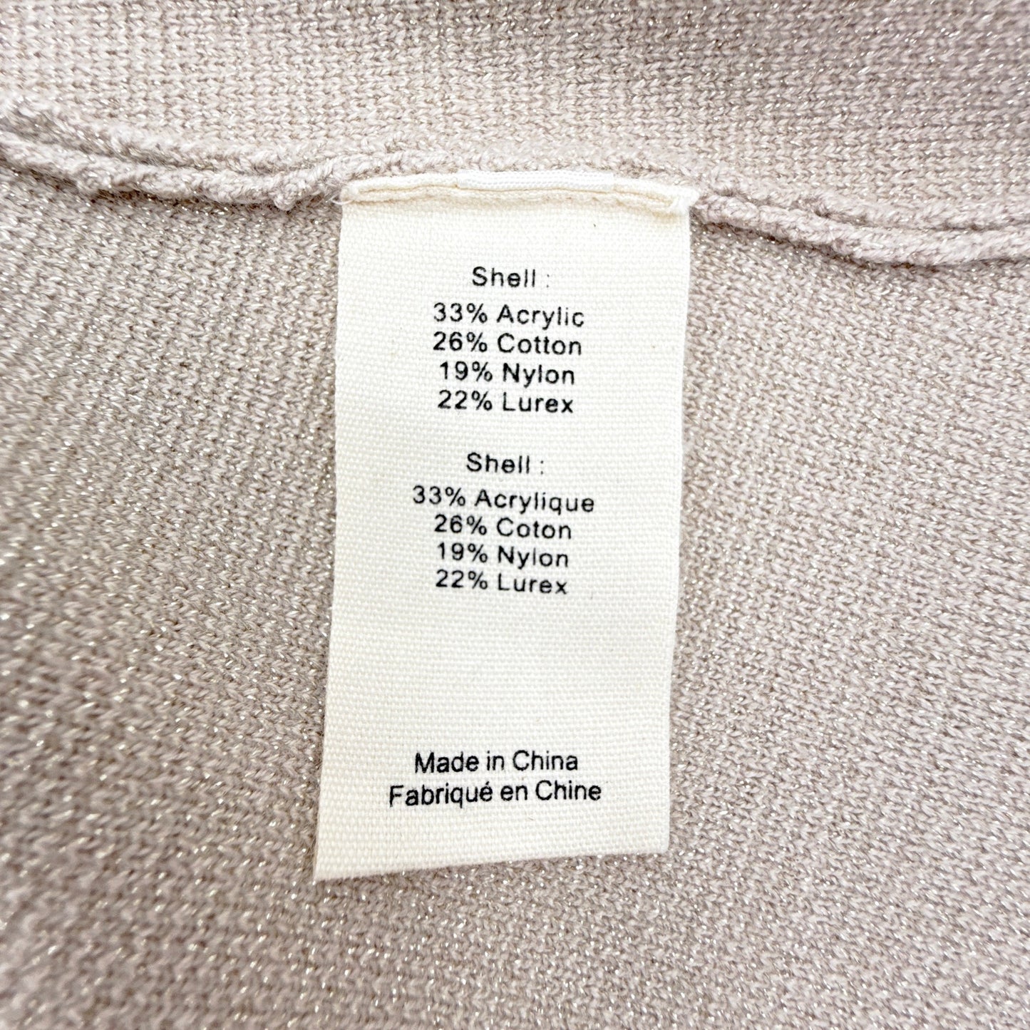 L'AGENCE Kenzie Metallic Knit Blazer in Pale Khaki/Gold S