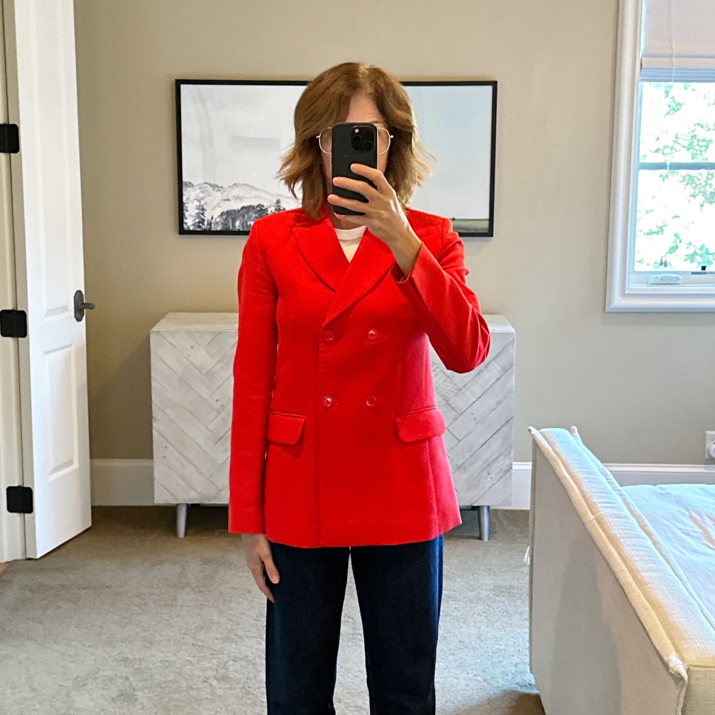 SANDRO Soazic Double Breasted Blazer S