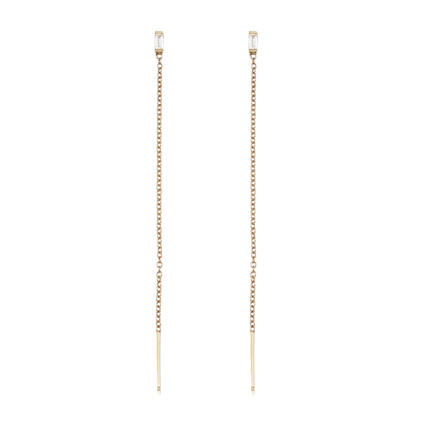 ZOE CHICCO 14k Gold Baguette Diamond Earrings
