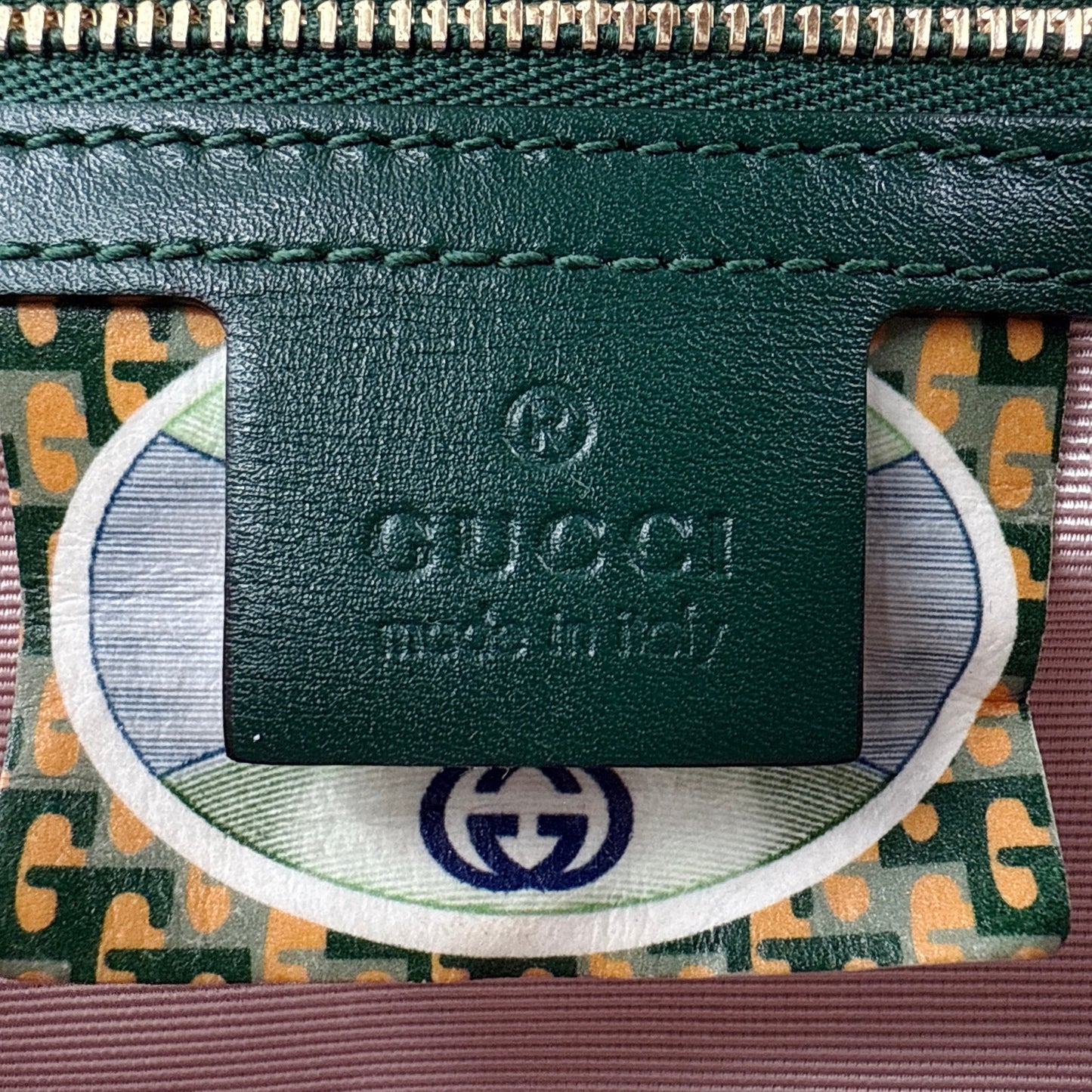 GUCCI Vitello Palmellato Lux Crystal Medium Rajah Shoulder Bag in Vintage Green