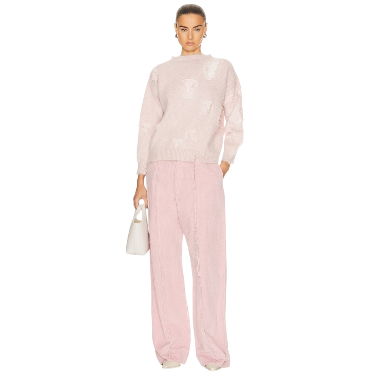 R13 Shrunken Deconstructed Crewneck Sweater M