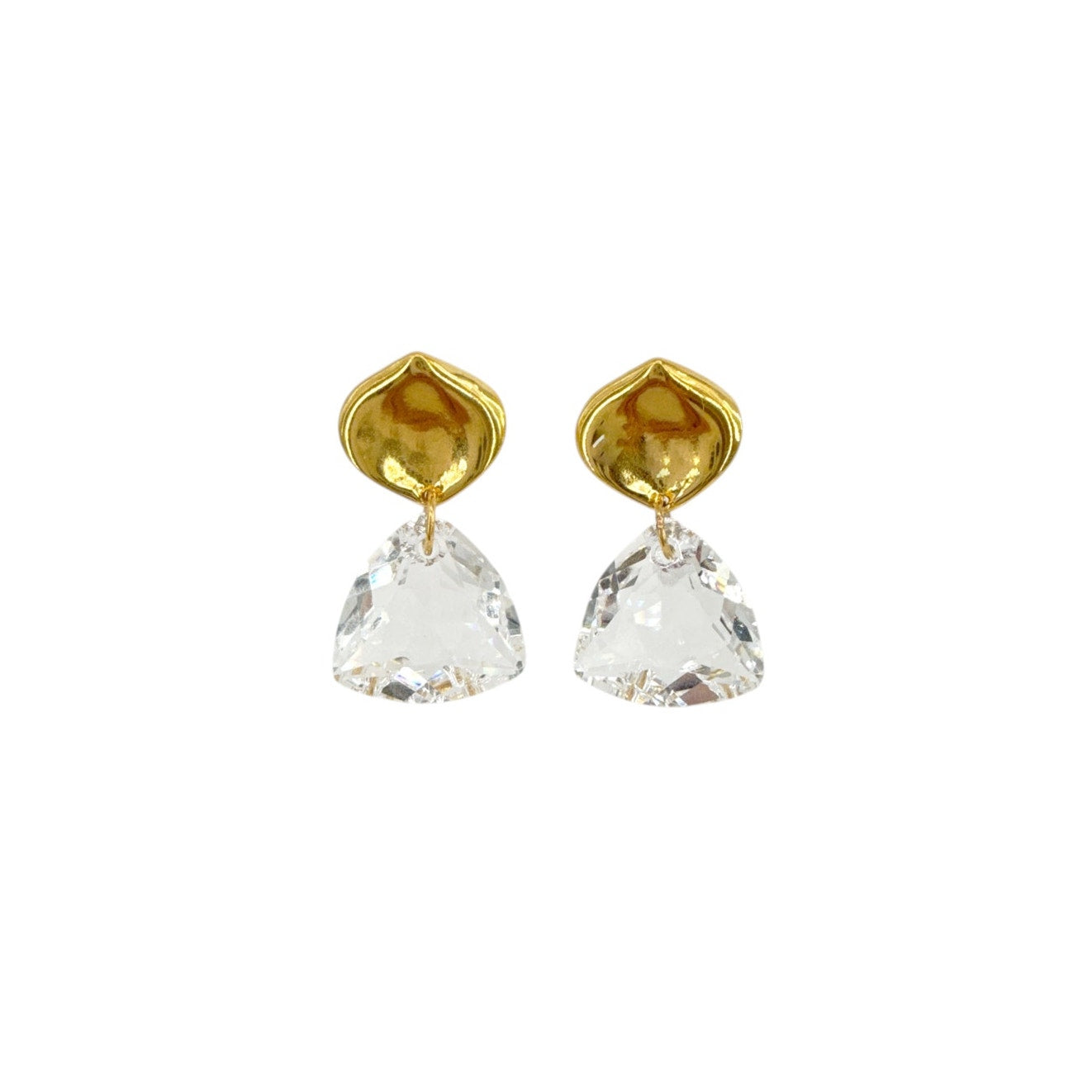 CHAN LUU Emmanuelle Drop Earrings Crystal & Gold