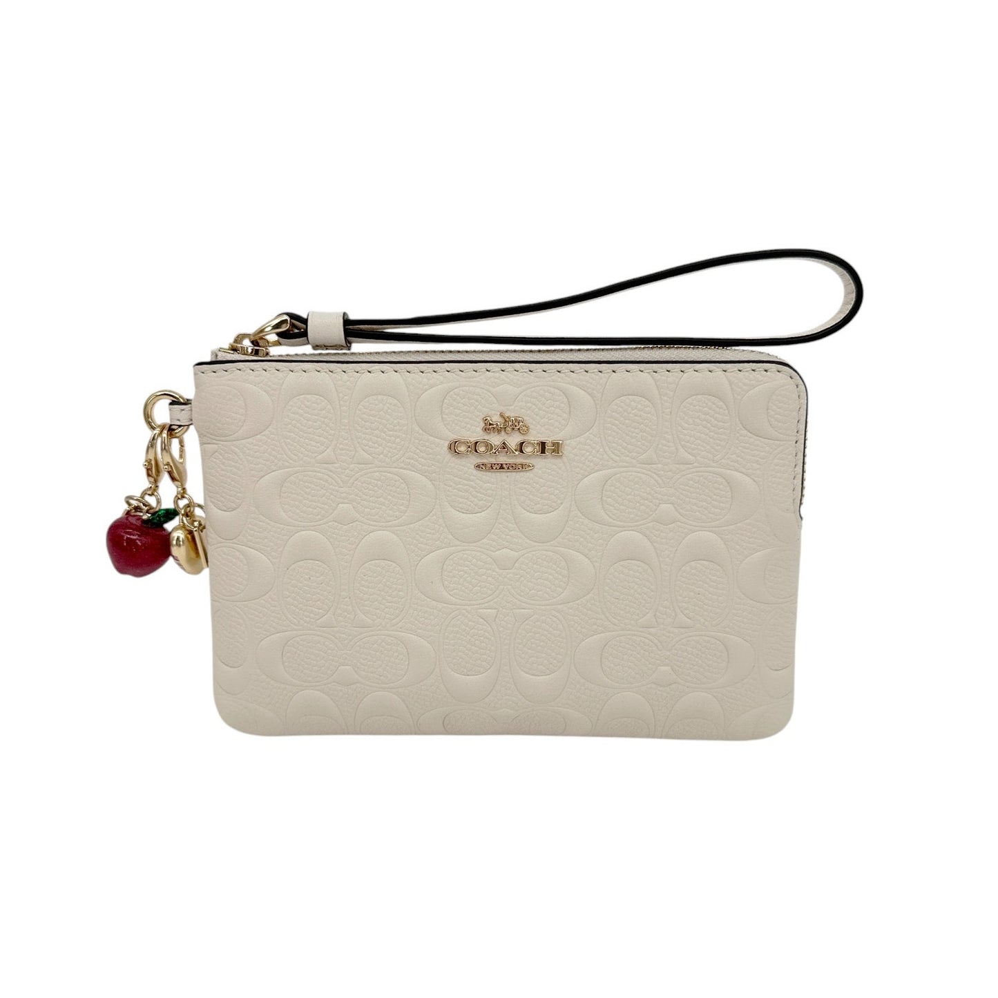 COACH Corner Zip Wristlet in Signature Leather