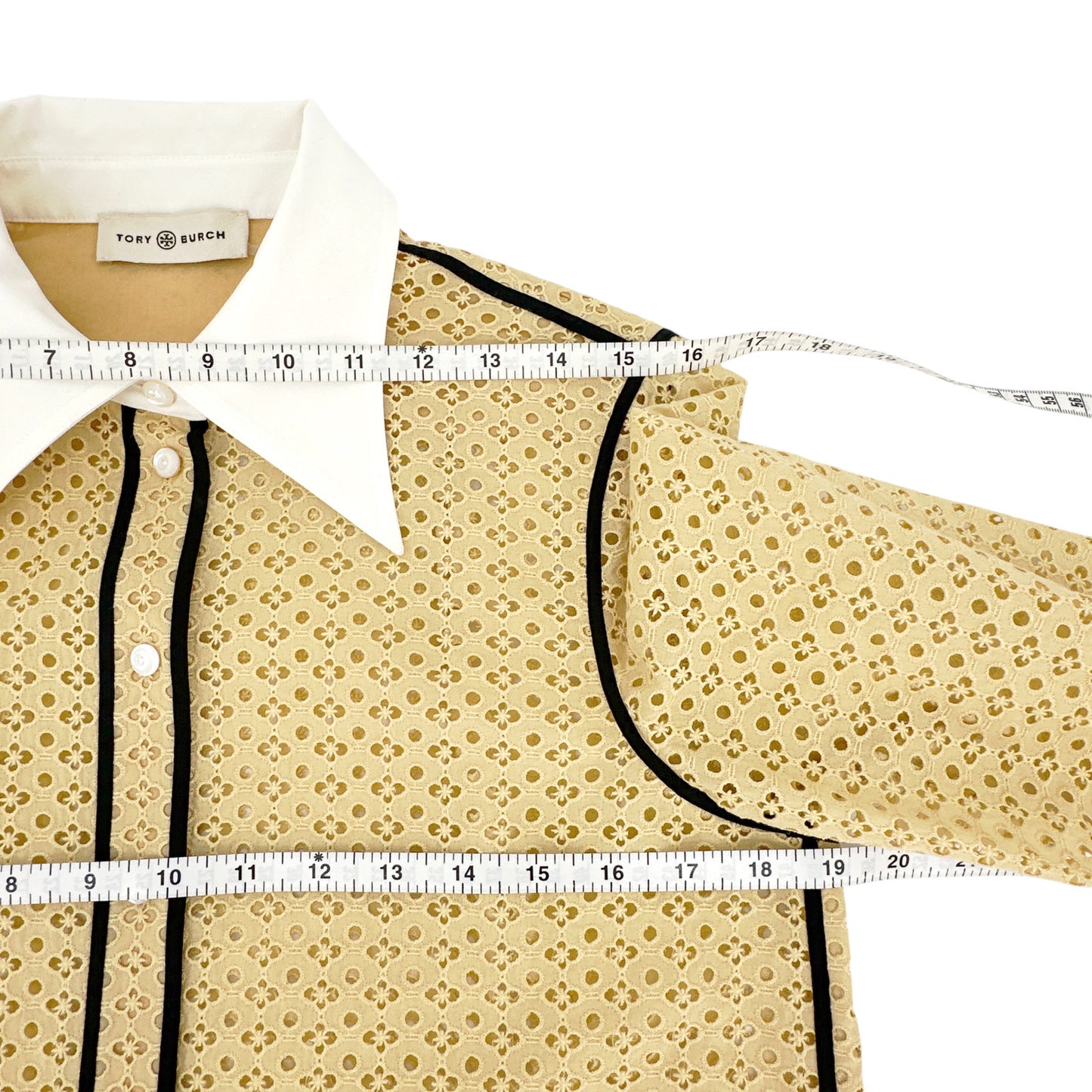 TORY BURCH Honeycomb Eyelet Shirt 4|S