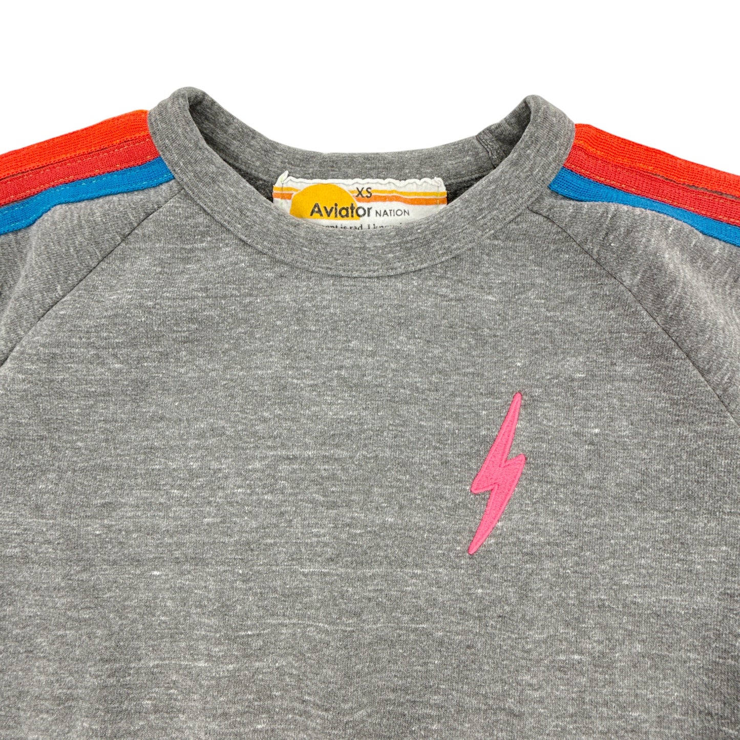 AVIATOR NATION Bolt Classic 5 Stripe Neon Sweatshirt XS