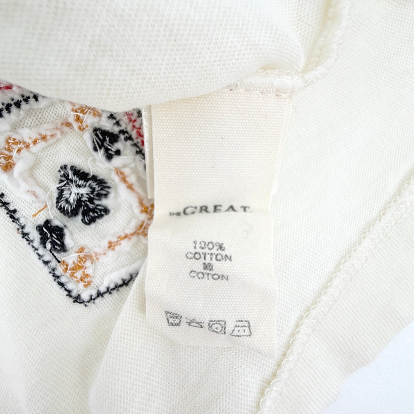 THE GREAT. The Boxy Crew with Charm Embroidery 0|XS