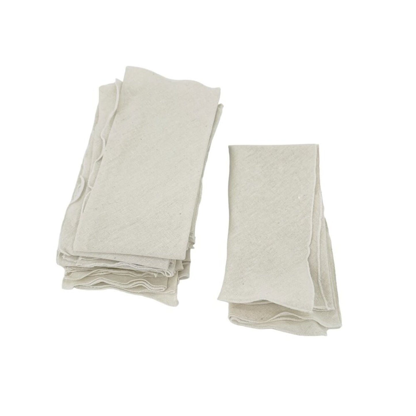 NAPKINS Linen Blend Cloth Natural with Rolled Edges | Set of 6