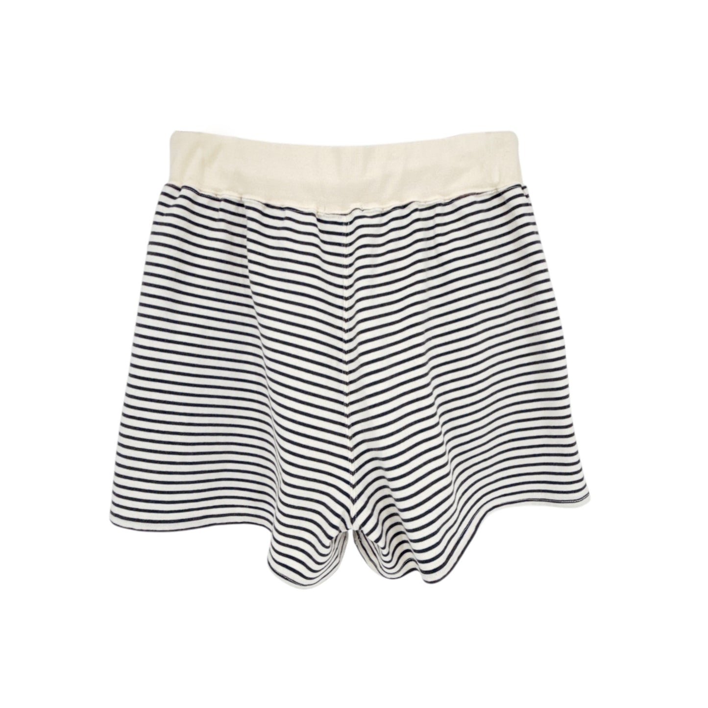R13 Layered Pocket Sweatshorts in Navy/Ecru Narrow Stripe S