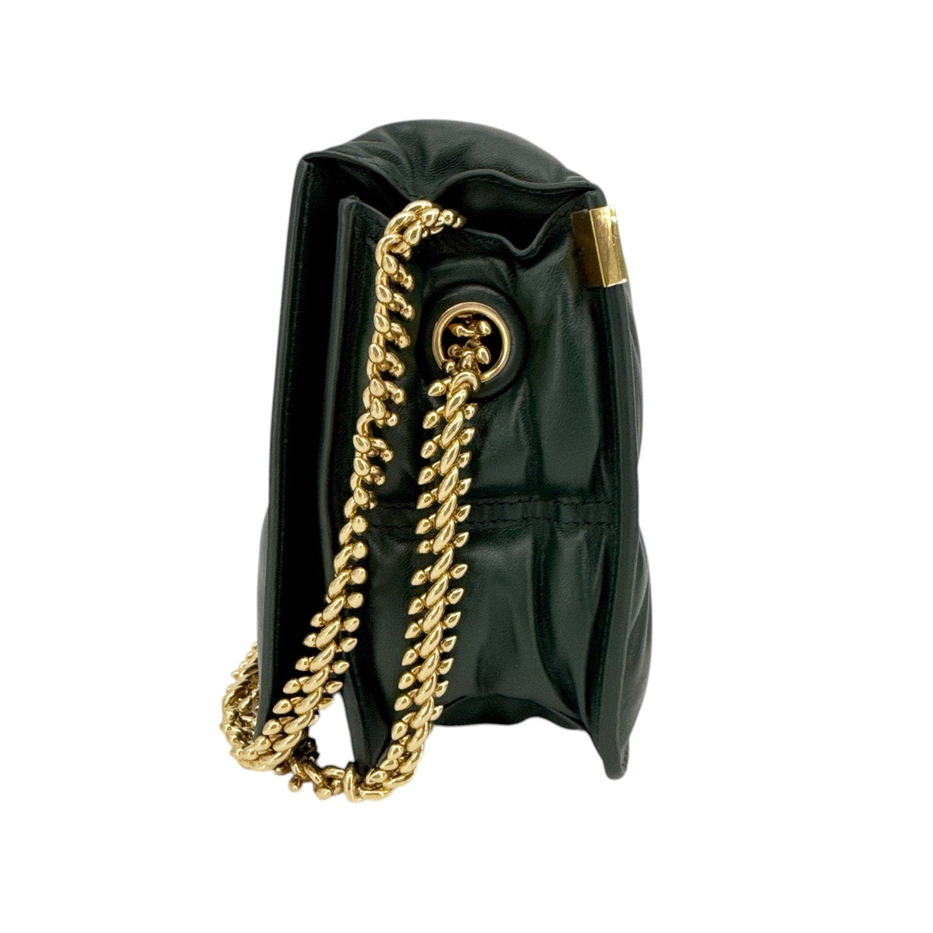 BURBERRY Snip Chain Bag Puffy Nappa Leather in Vine