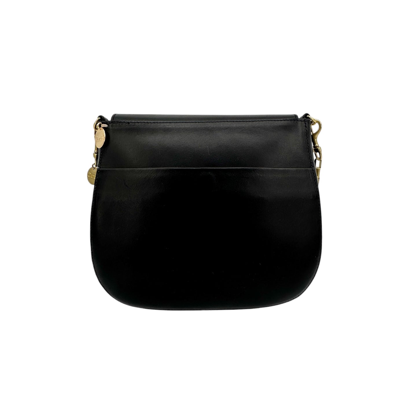CLARE V. Turnlock Louis in Black with Crossbody Strap Navy & Red Checker