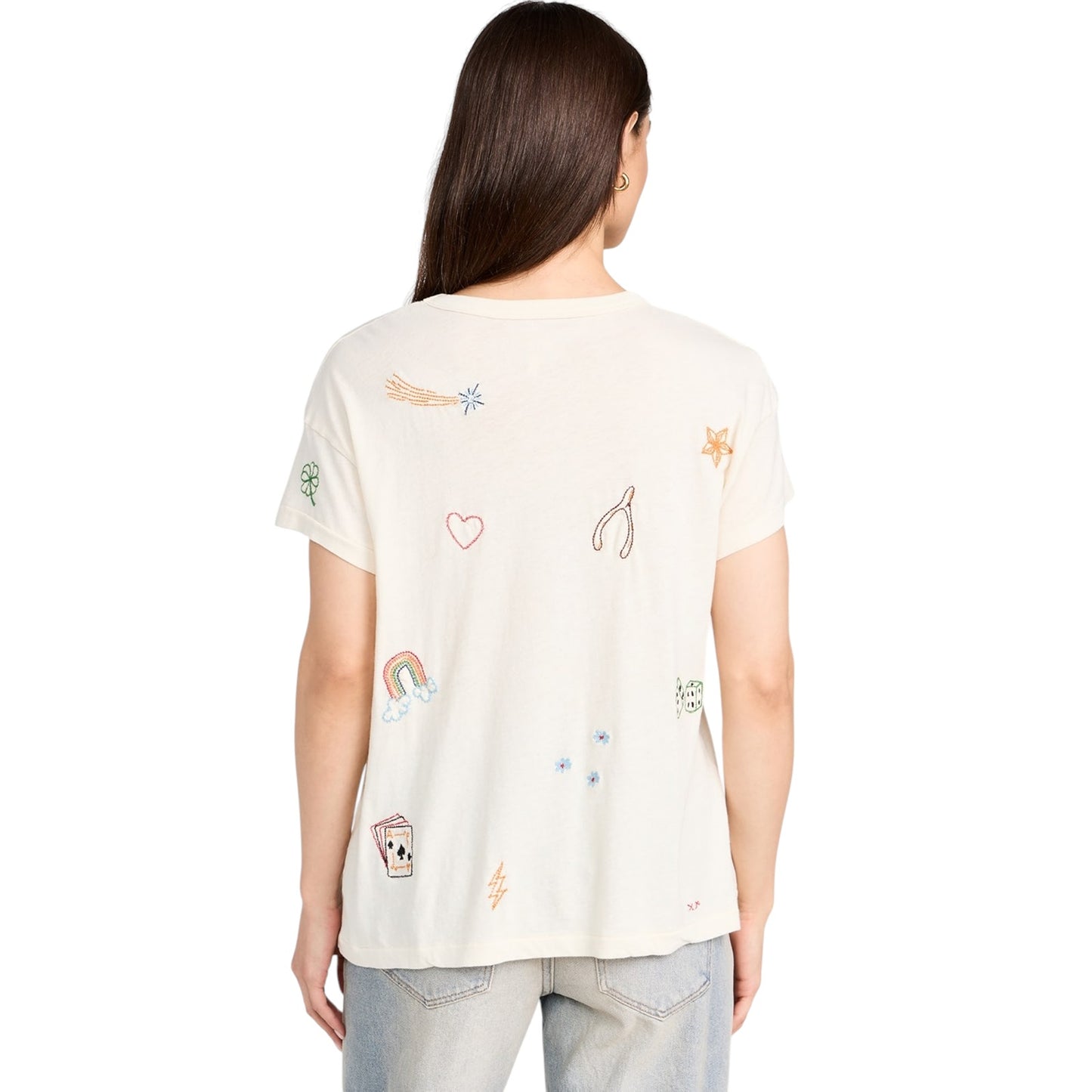 THE GREAT. The Boxy Crew with Charm Embroidery 0|XS