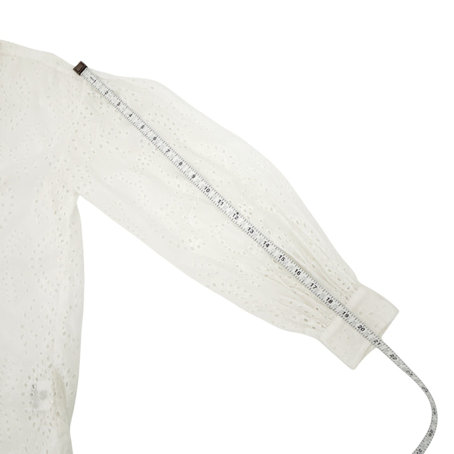 NILI LOTAN Andree Eyelet Shirt in Ivory XS