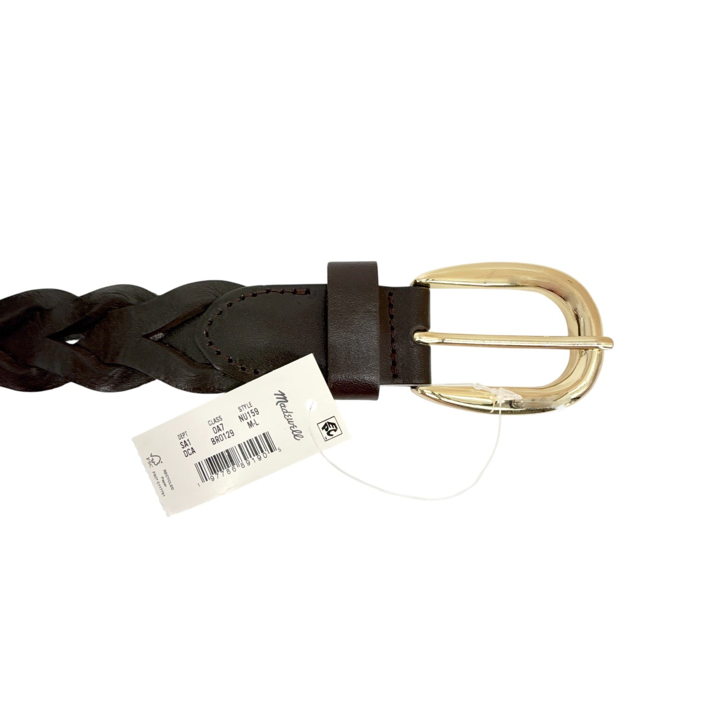 MADEWELL Braided Belt in Dark Carob M-L