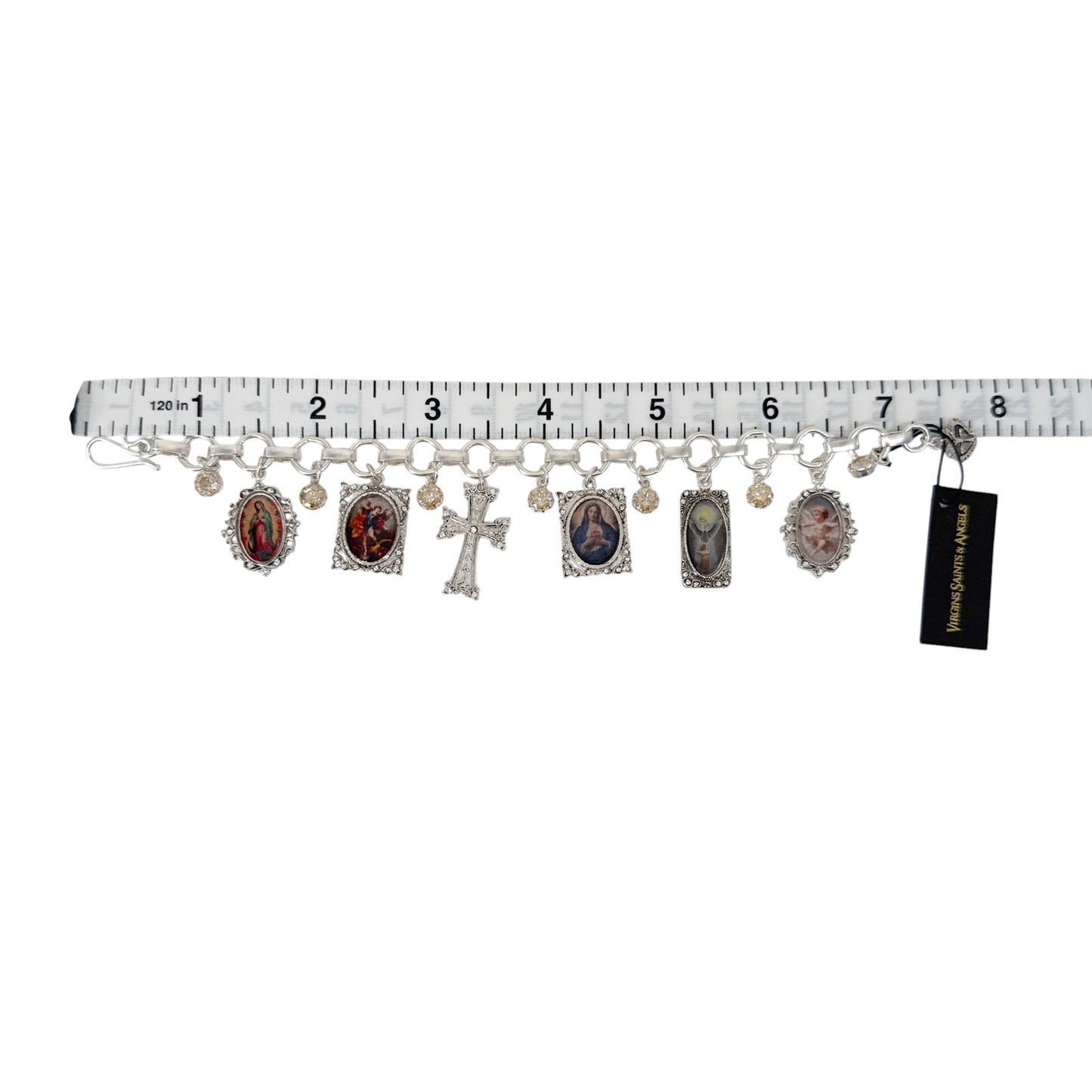 VIRGINS SAINTS & ANGELS VSA Retablo Framed Charm Bracelet Silver