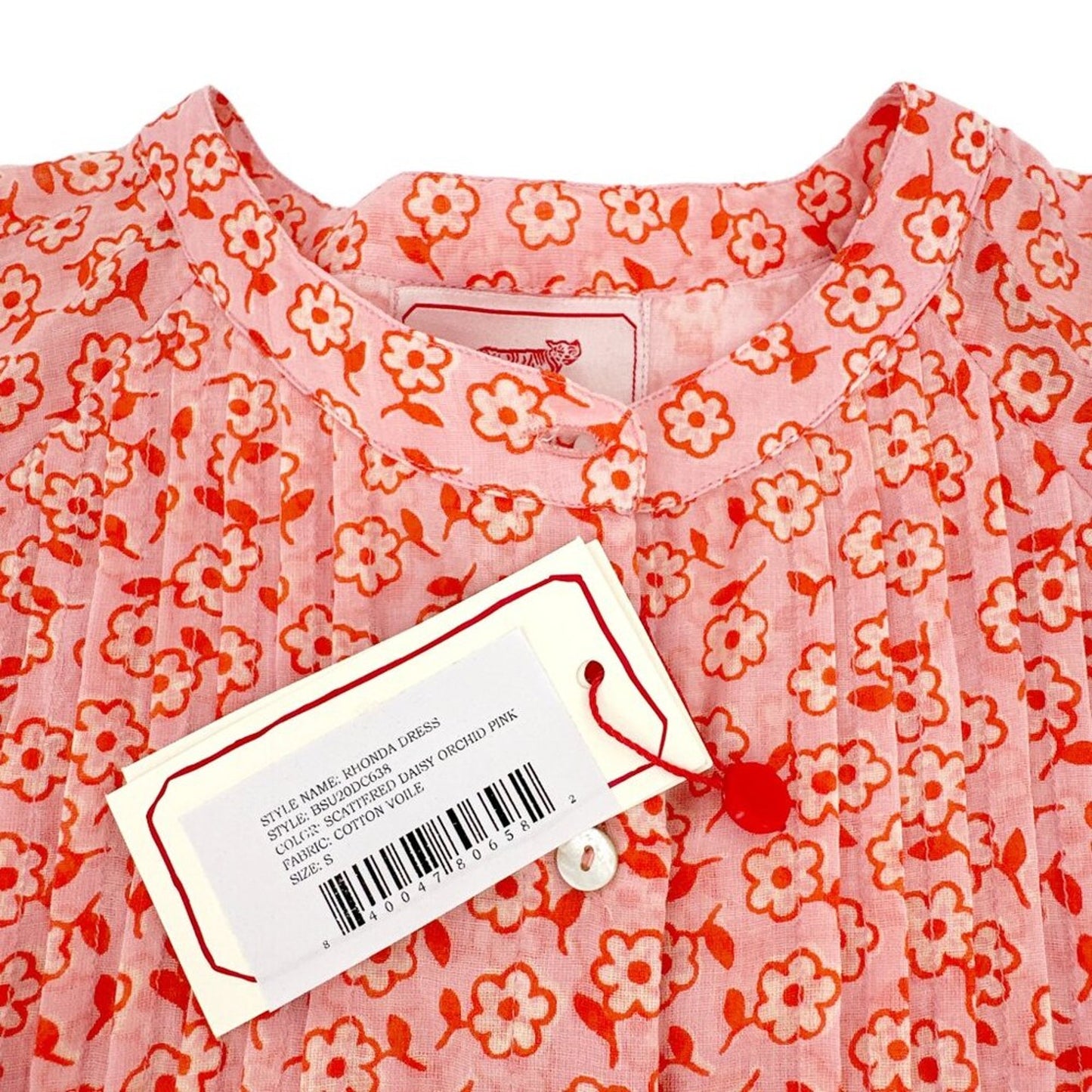 BANJANAN Rhonda Dress Scattered Daisy Orchid Pink S