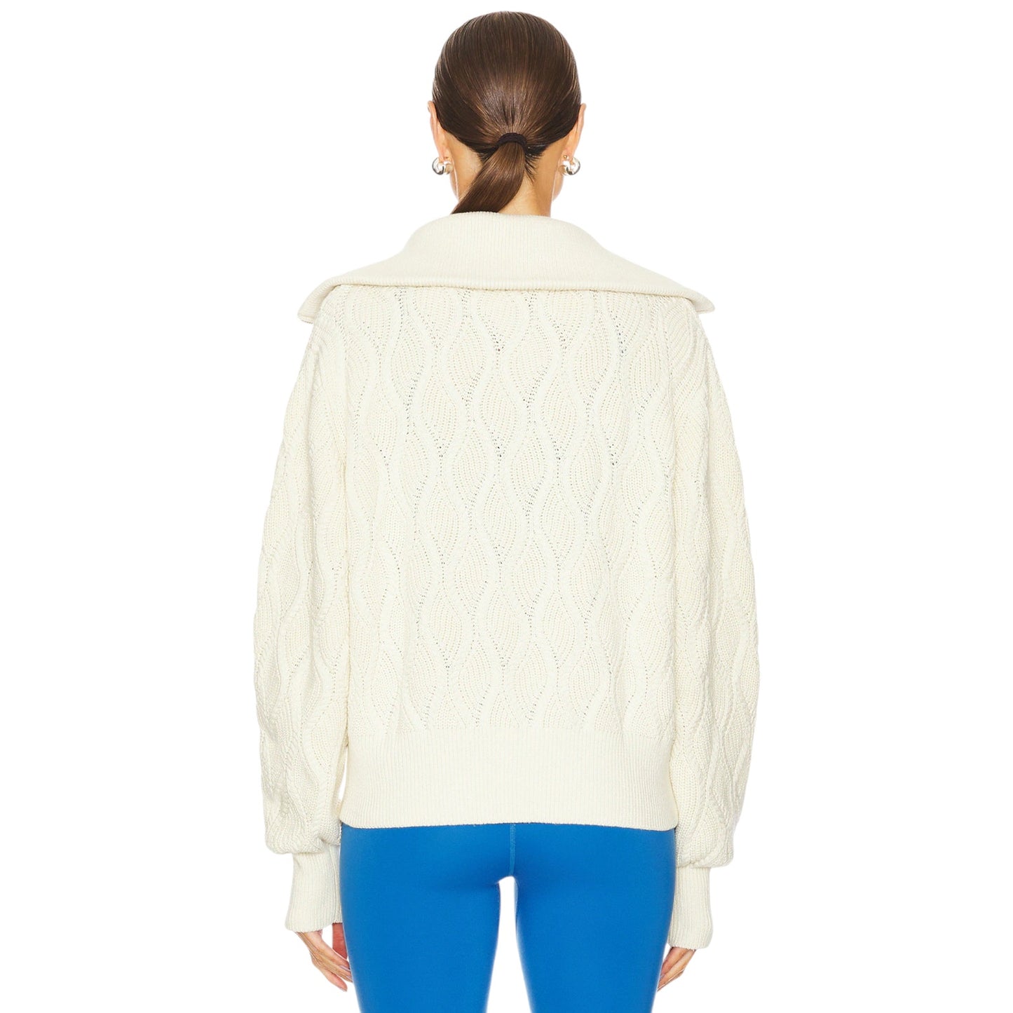 VARLEY Lando Full Zip Knit Sweater in Birch XS