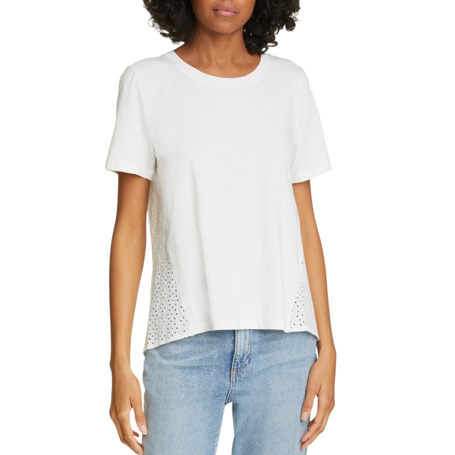 VERONICA BEARD Mauna Eyelet Tee S