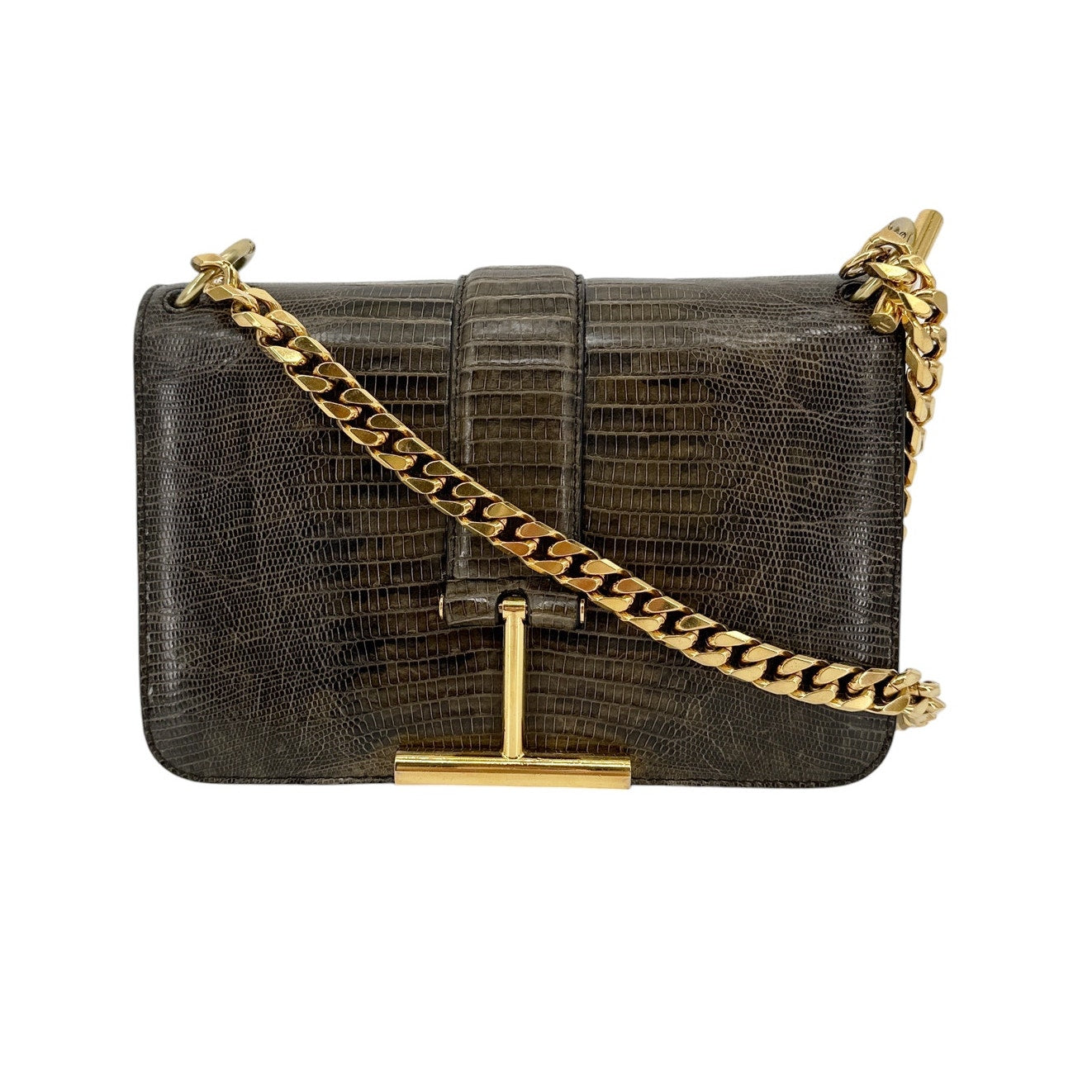TOM FORD Tara Chain Tejus Lizard Shoulder Bag