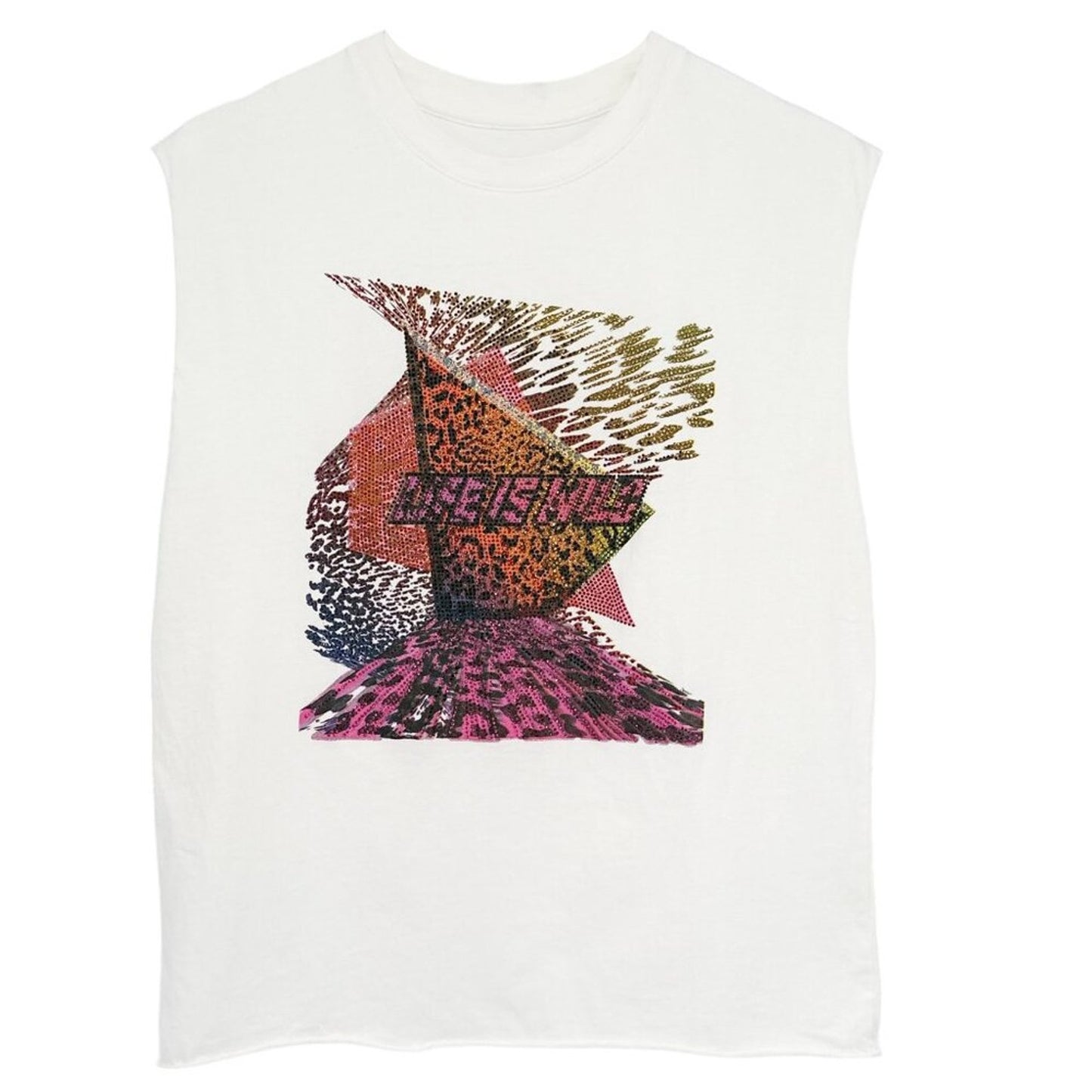ZADIG & VOLTAIRE Weny Life Show Muscle Tee "Life is Wild" S