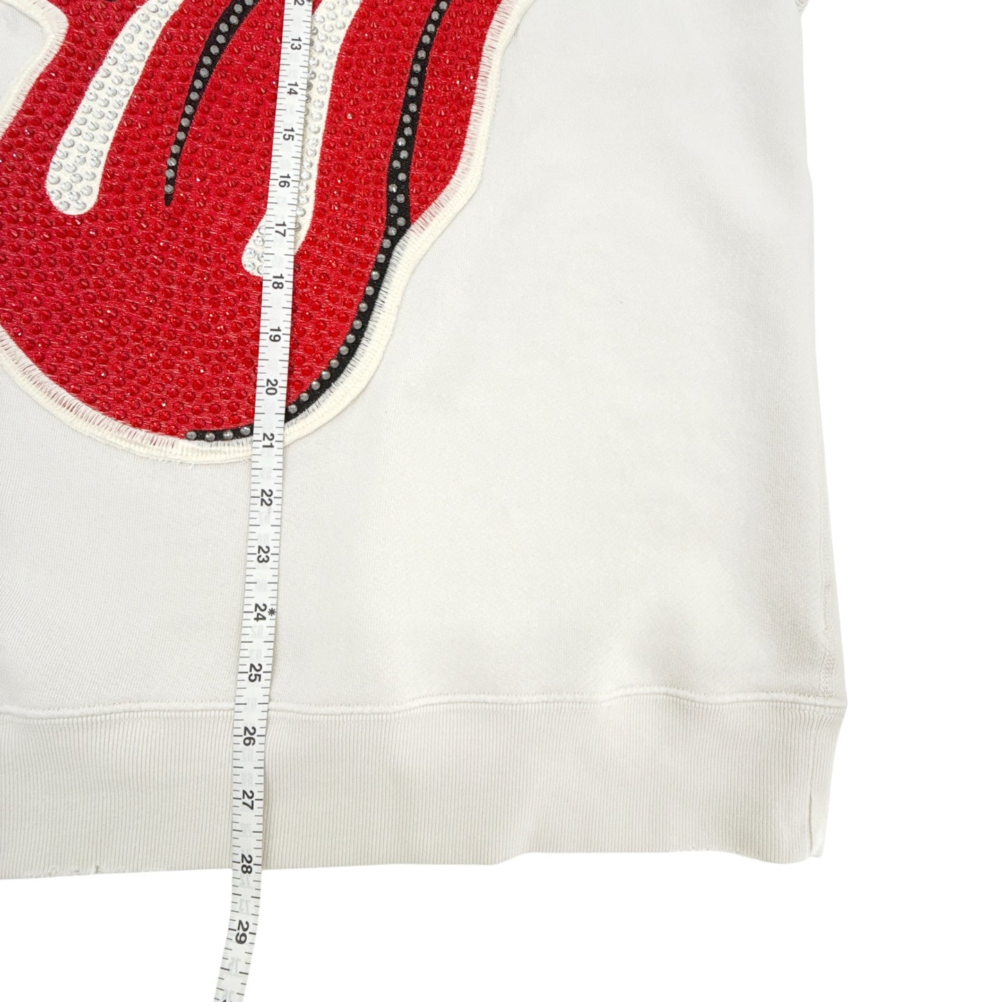 MADEWORN Rolling Stones Crystal Patch Classic Crew Sweatshirt S