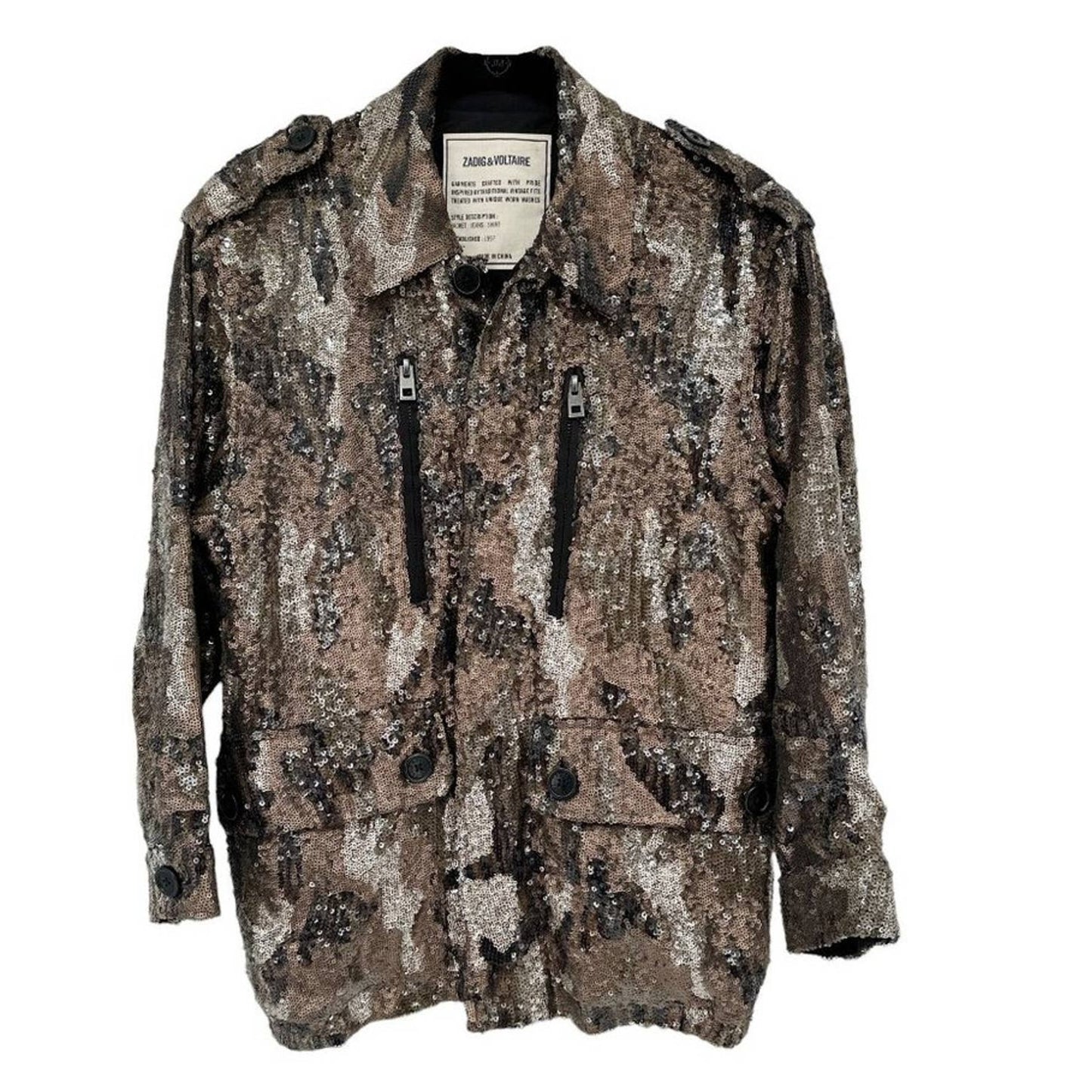 ZADIG & VOLTAIRE Kid Sequin Camo Jacket XS