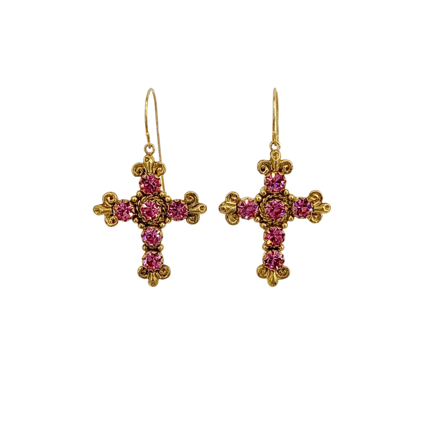 VIRGINS SAINTS & ANGELS VSA Addie Earrings Gold & Fuchsia Pink