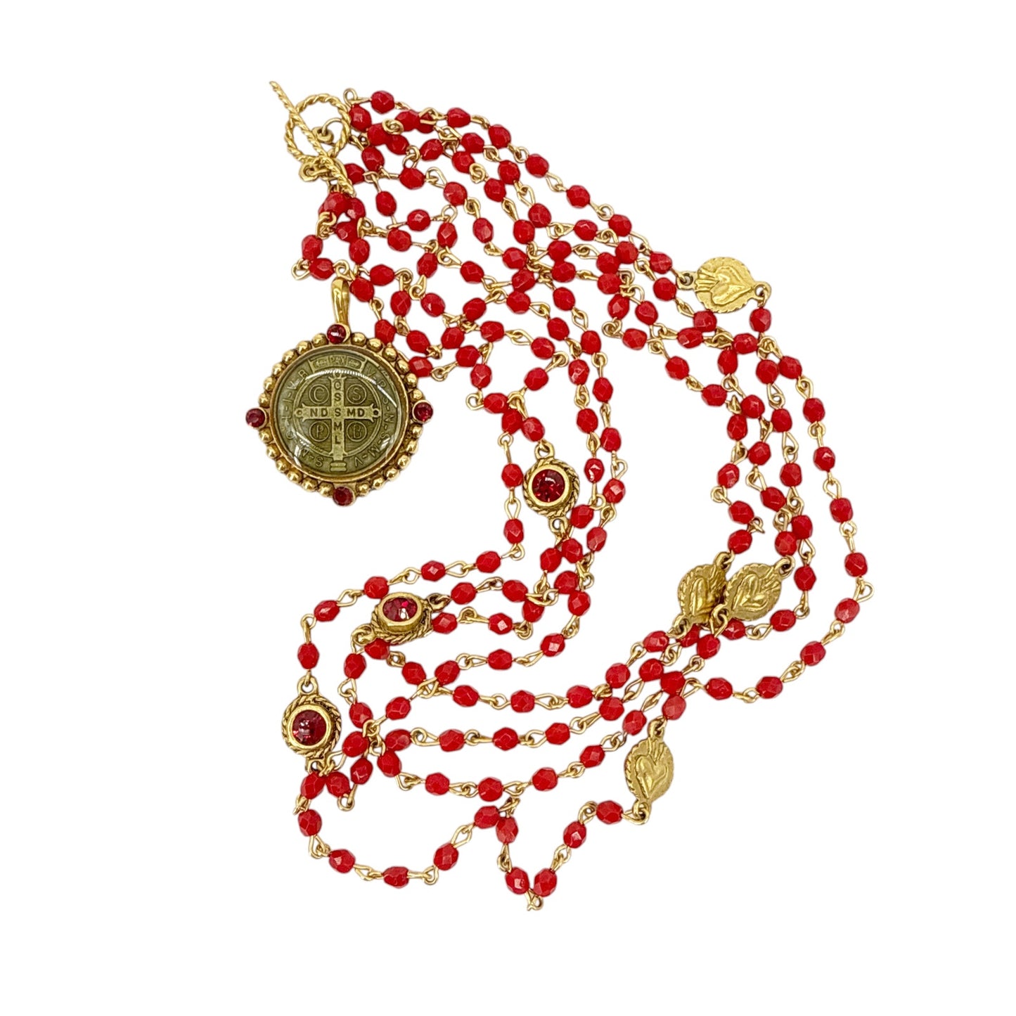 VIRGINS SAINTS & ANGELS VSA Magdalena with Bespoke San Benito Medallion Scarlet