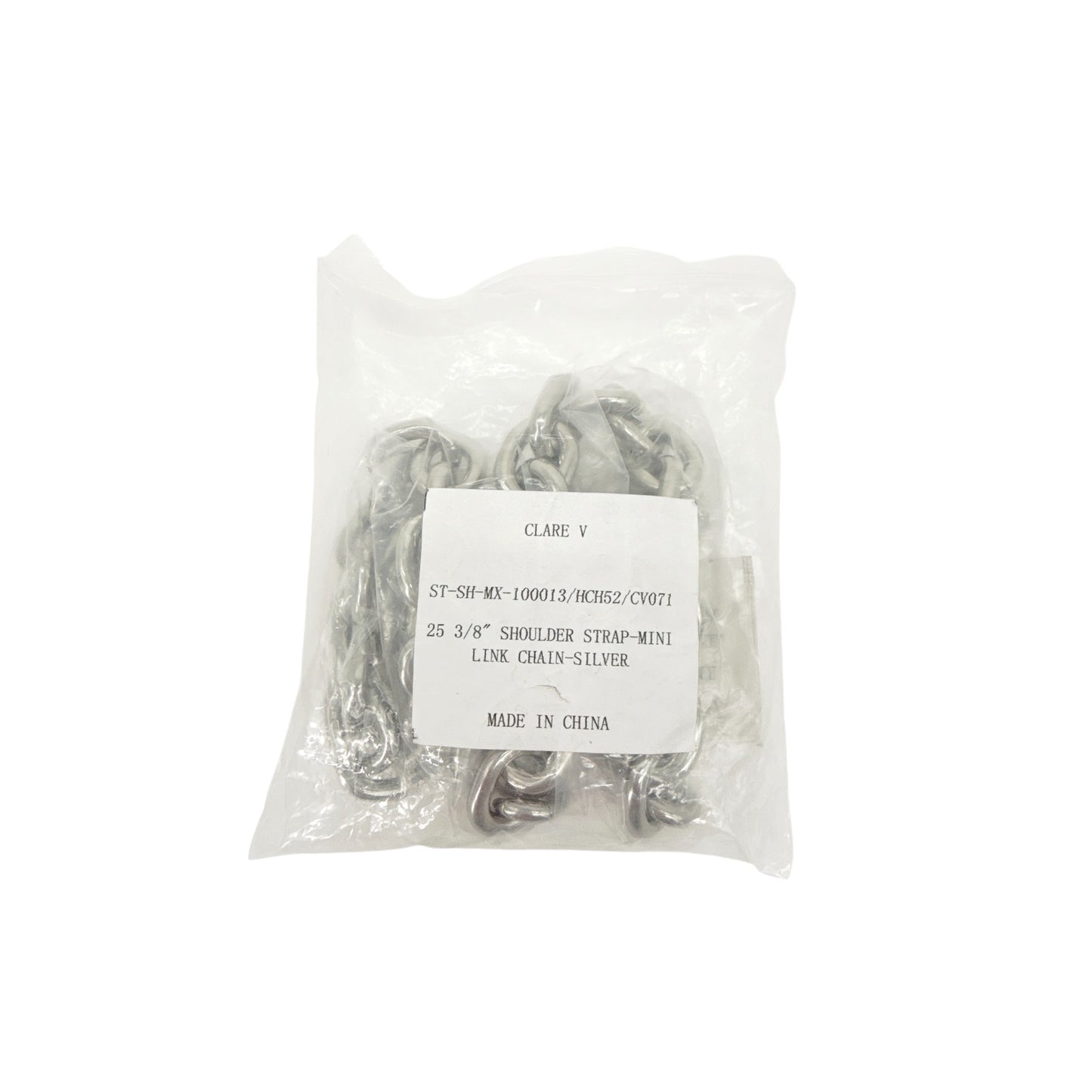 CLARE V. Shoulder Strap Silver Mini Link Chain in Silver
