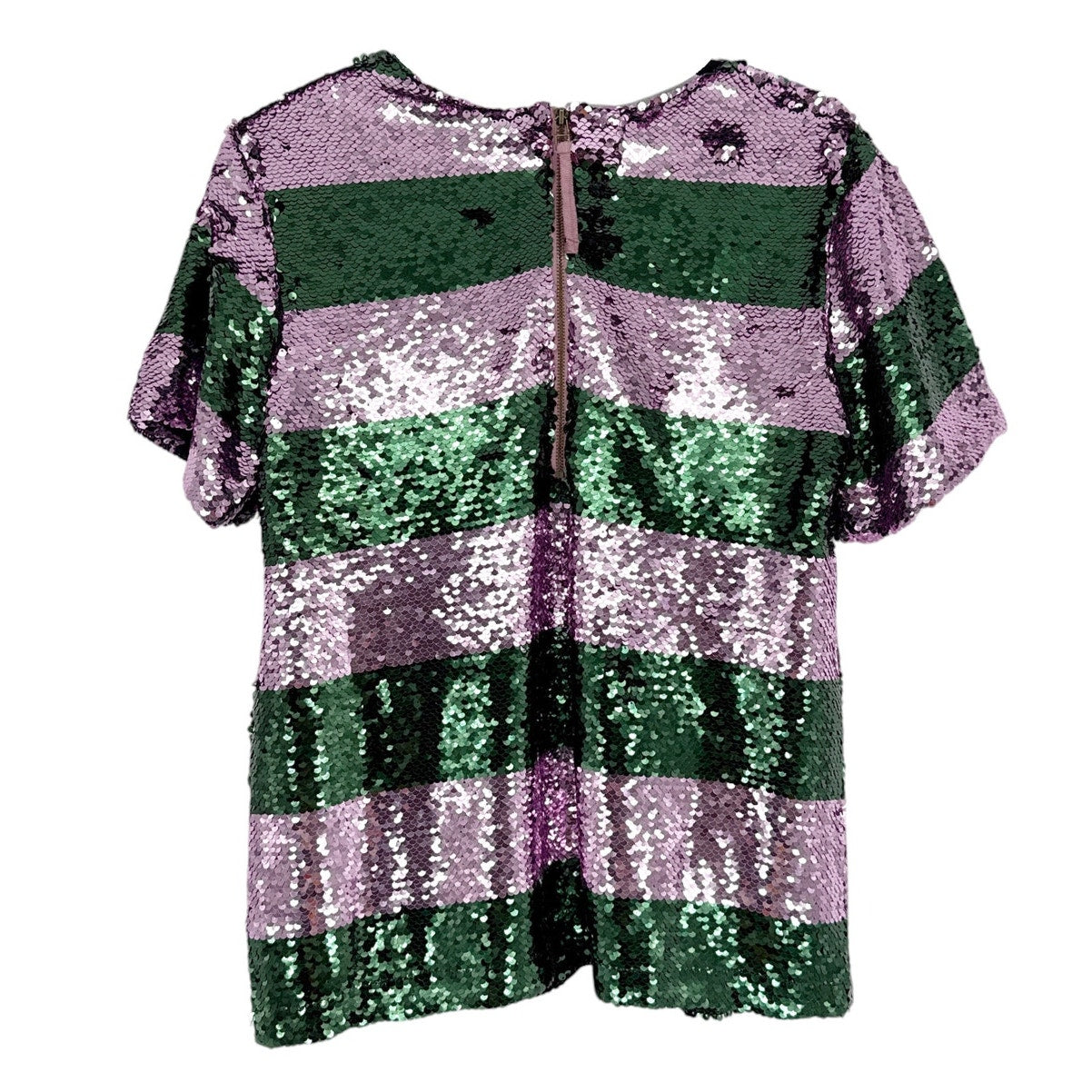 ANTHROPOLOGIE Maeve Short-Sleeve Sequin Striped Top S