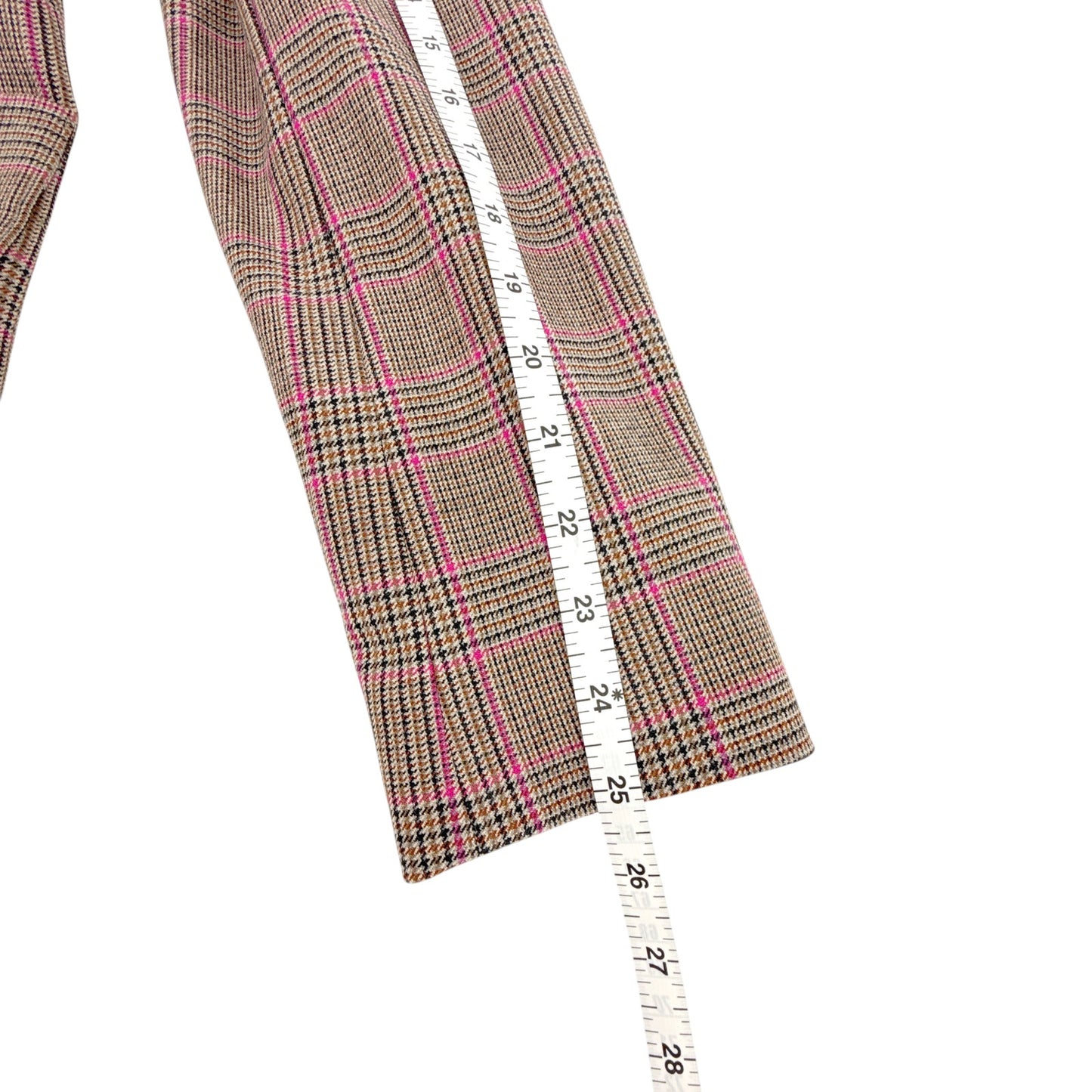 ME+EM Pop Check Boyfriend Jacket Pink/Black/Rust US6|S