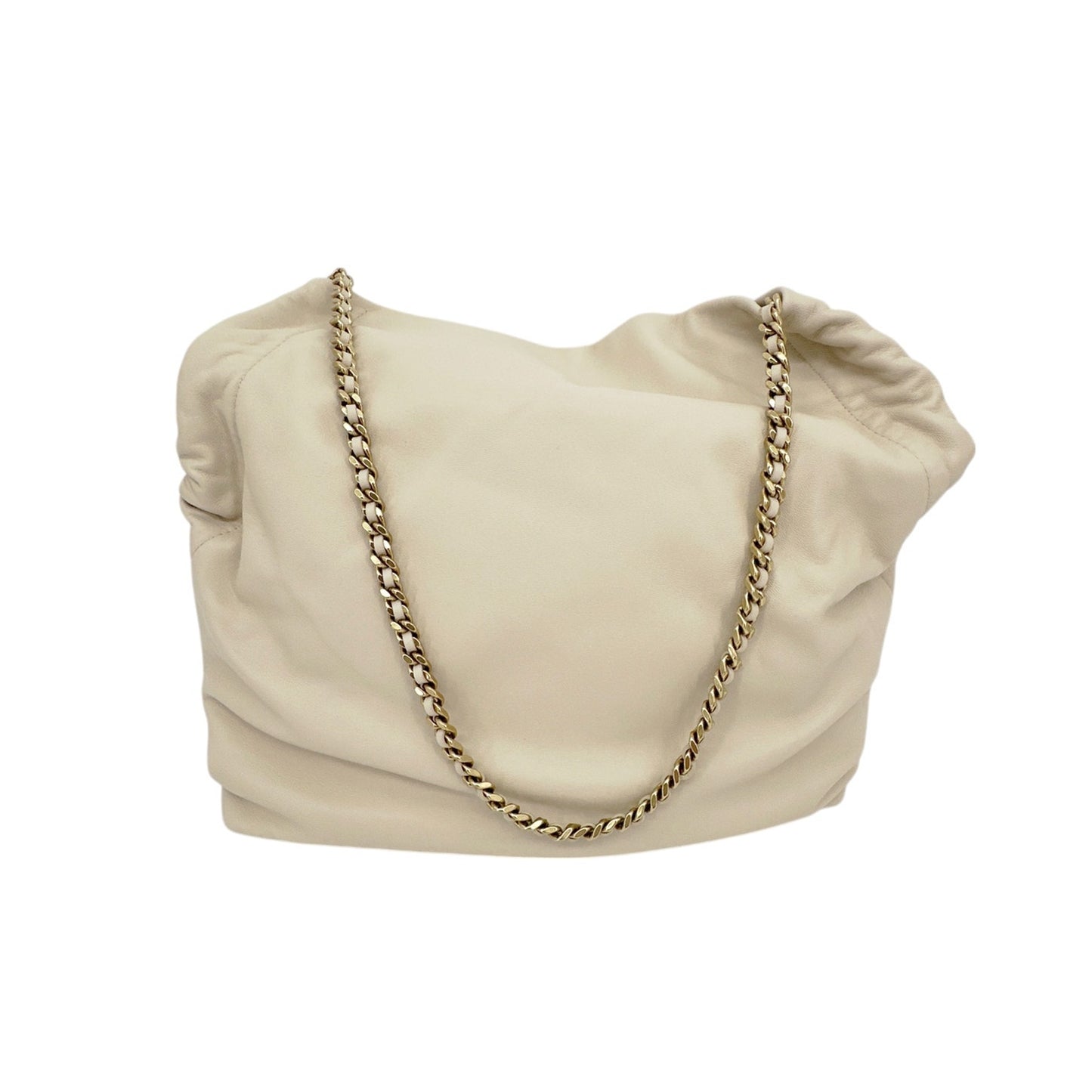 VERONICA BEARD Leather Slouch Bag in Ivory