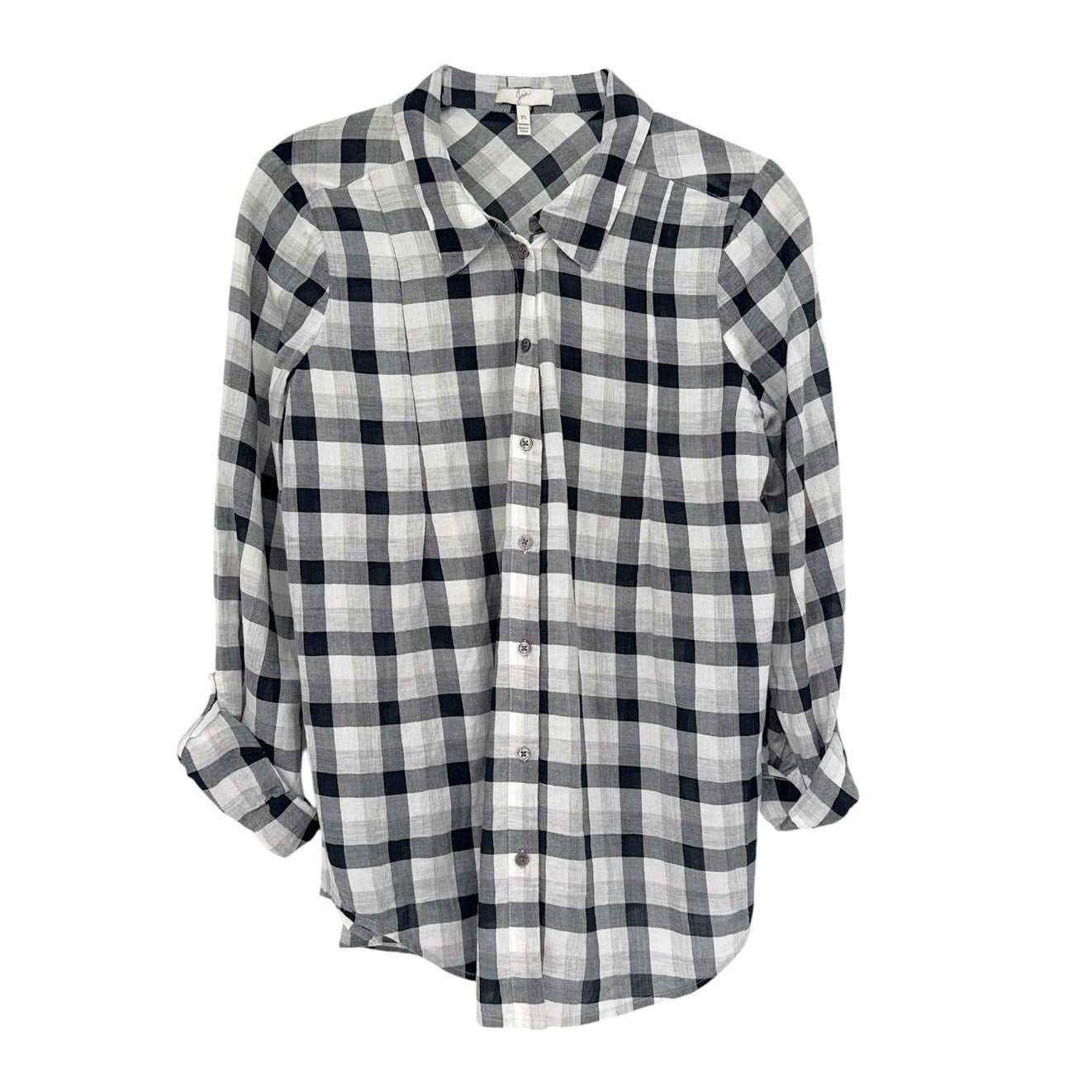 JOIE Katrine Plaid Shirt in Black & White XS