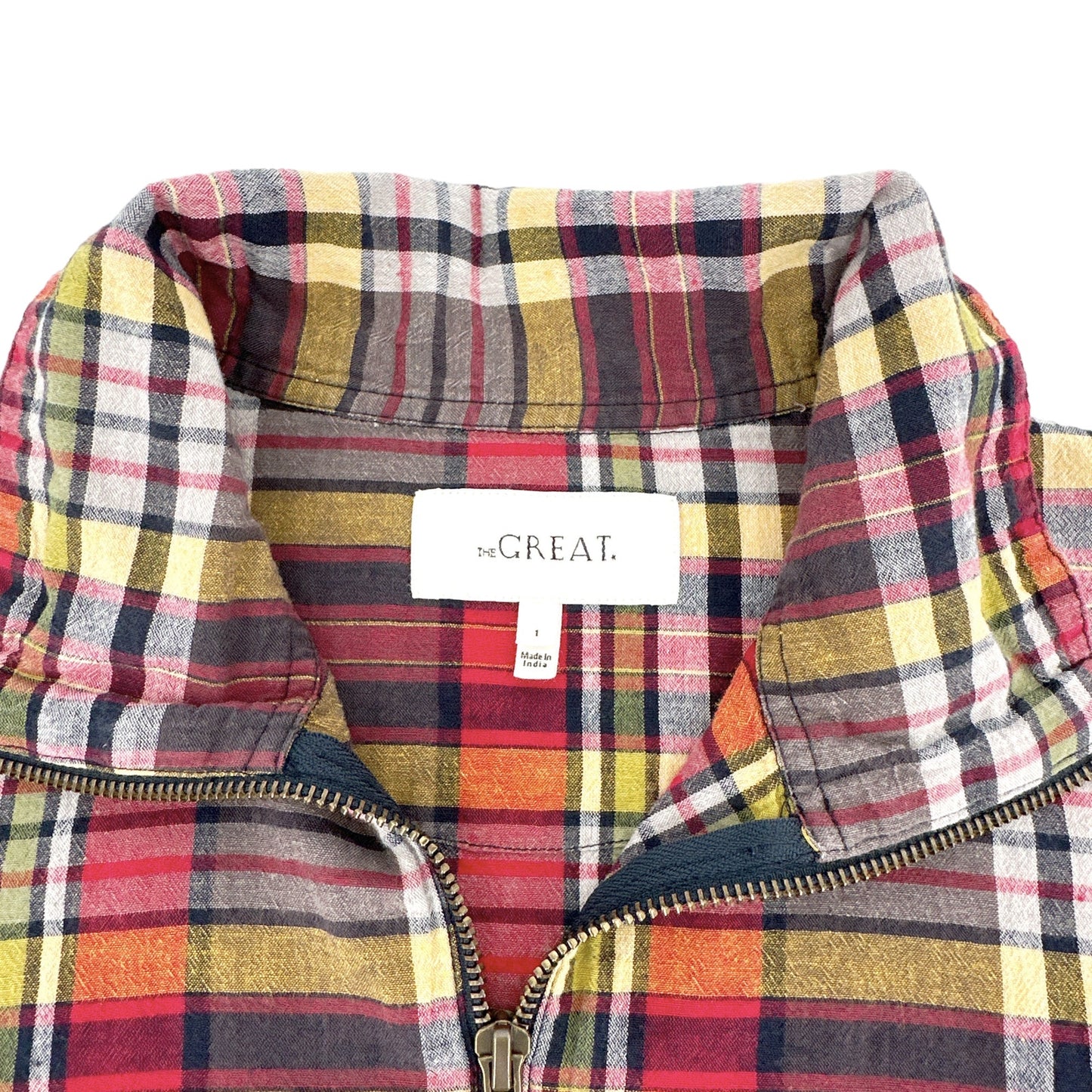 The GREAT. The Journey Pullover in Bluegrass Plaid 1|S