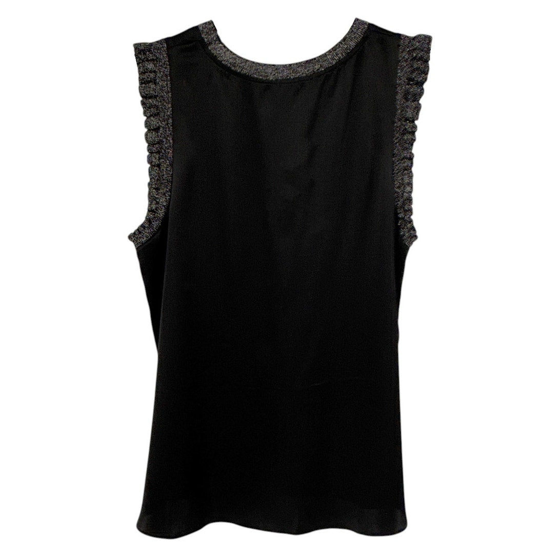 CINQ a SEPT Lurex Lenore Top in Black & Silver M