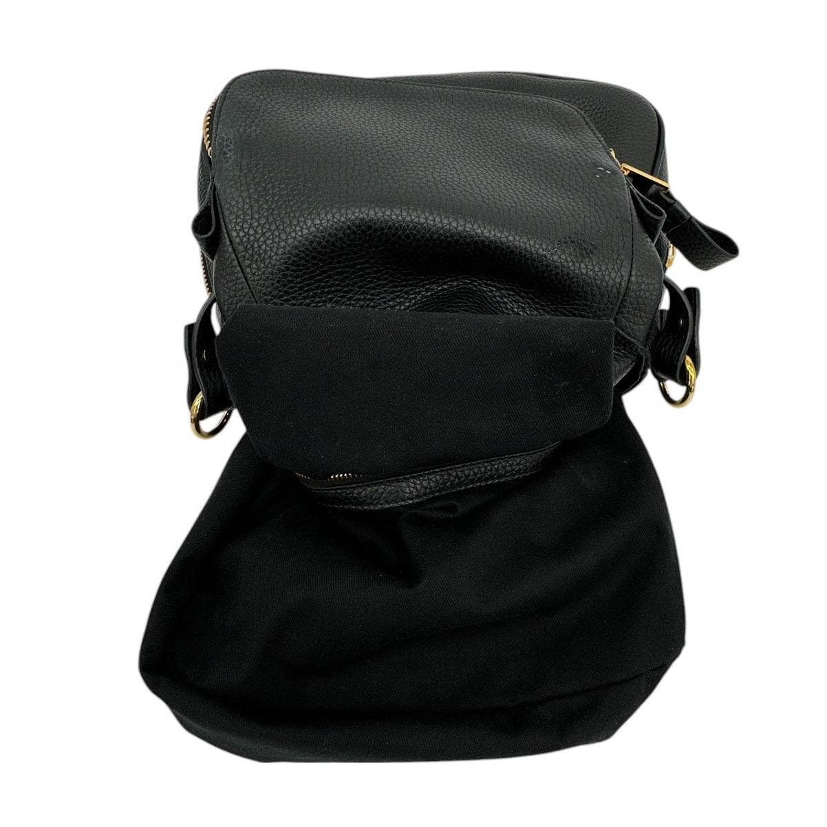 TOM FORD Jennifer Medium Double Strap Bag in Black Grained Leather