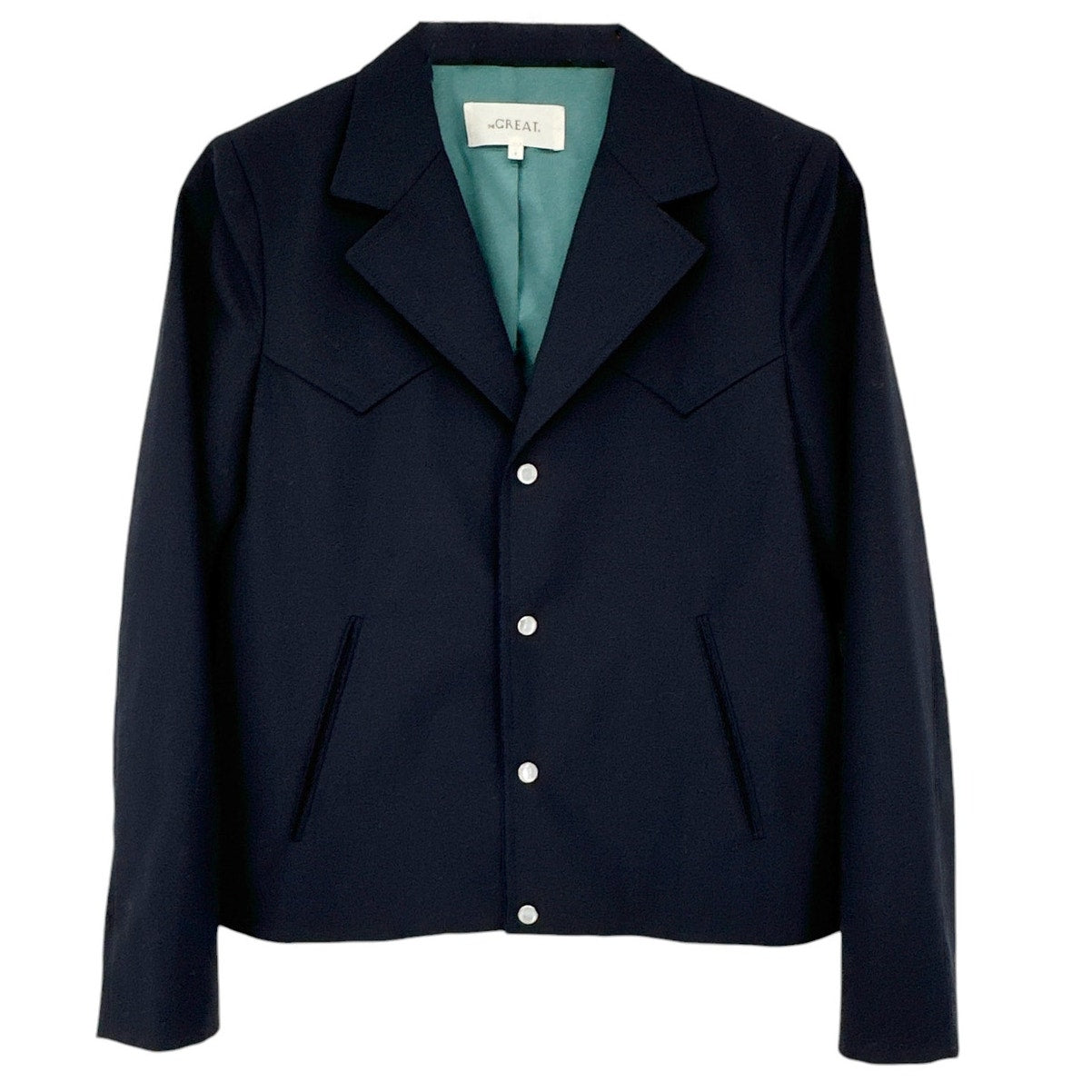 The GREAT. The Western Suiting Jacket. in Navy 1 | S
