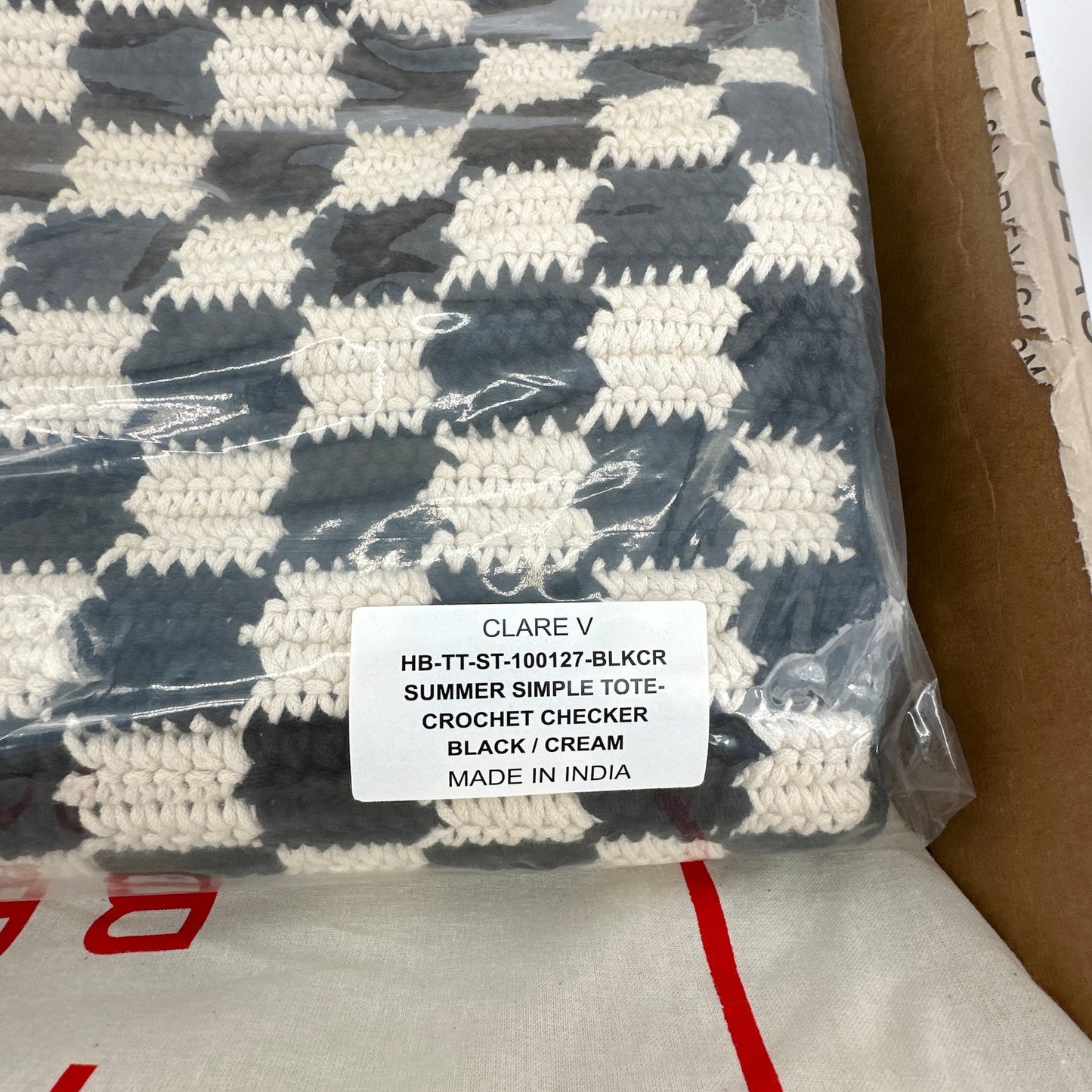 CLARE V. Summer Simple Tote Crochet Checkers