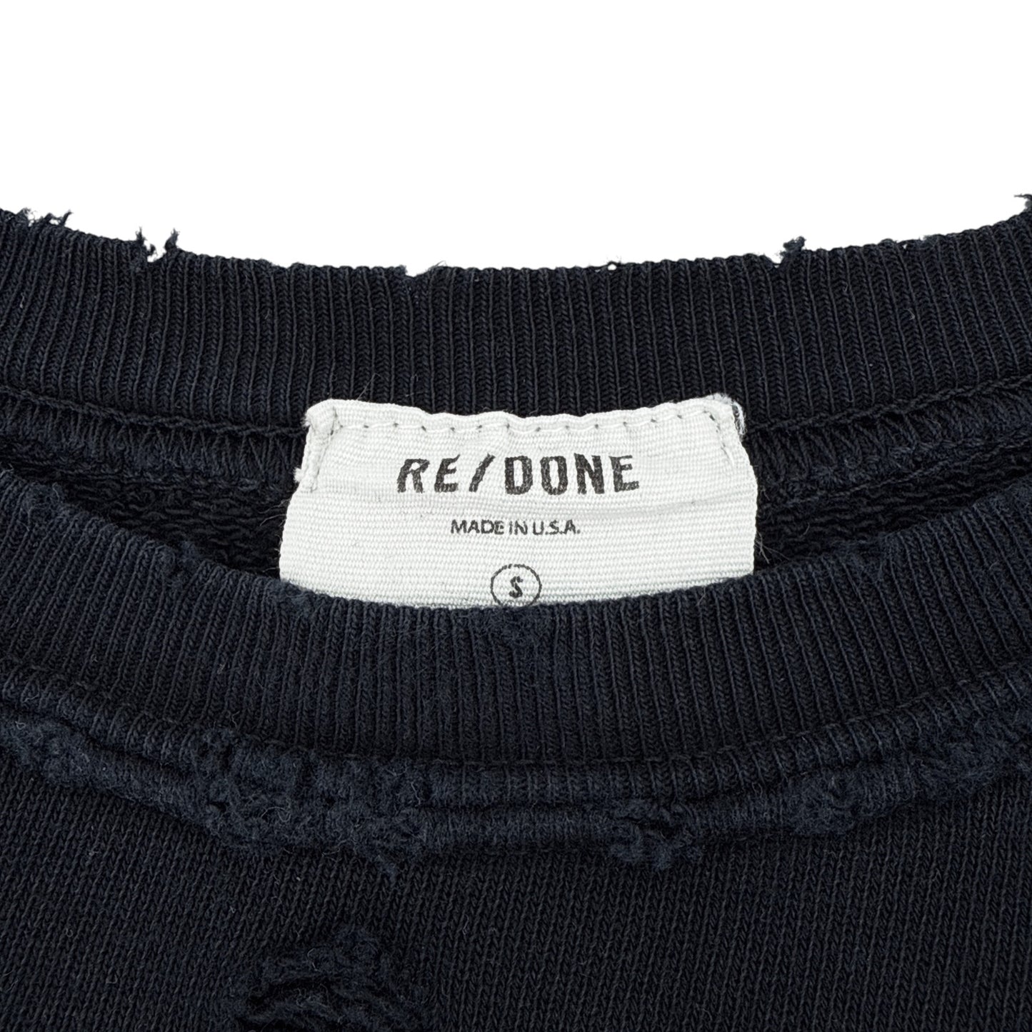 RE/DONE Recycle Distressed Crew Sweatshirt S