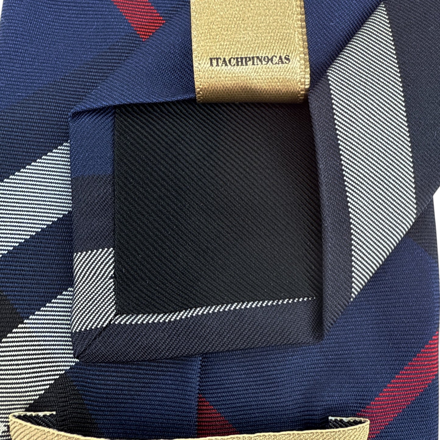 BURBERRY Manston Modern-Cut Check Silk Tie in Navy