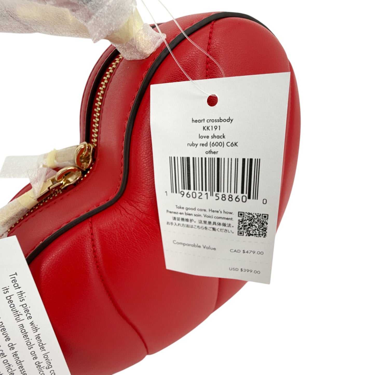 KATE SPADE New York Love Shack Quilted 3D Heart Crossbody in Ruby Red