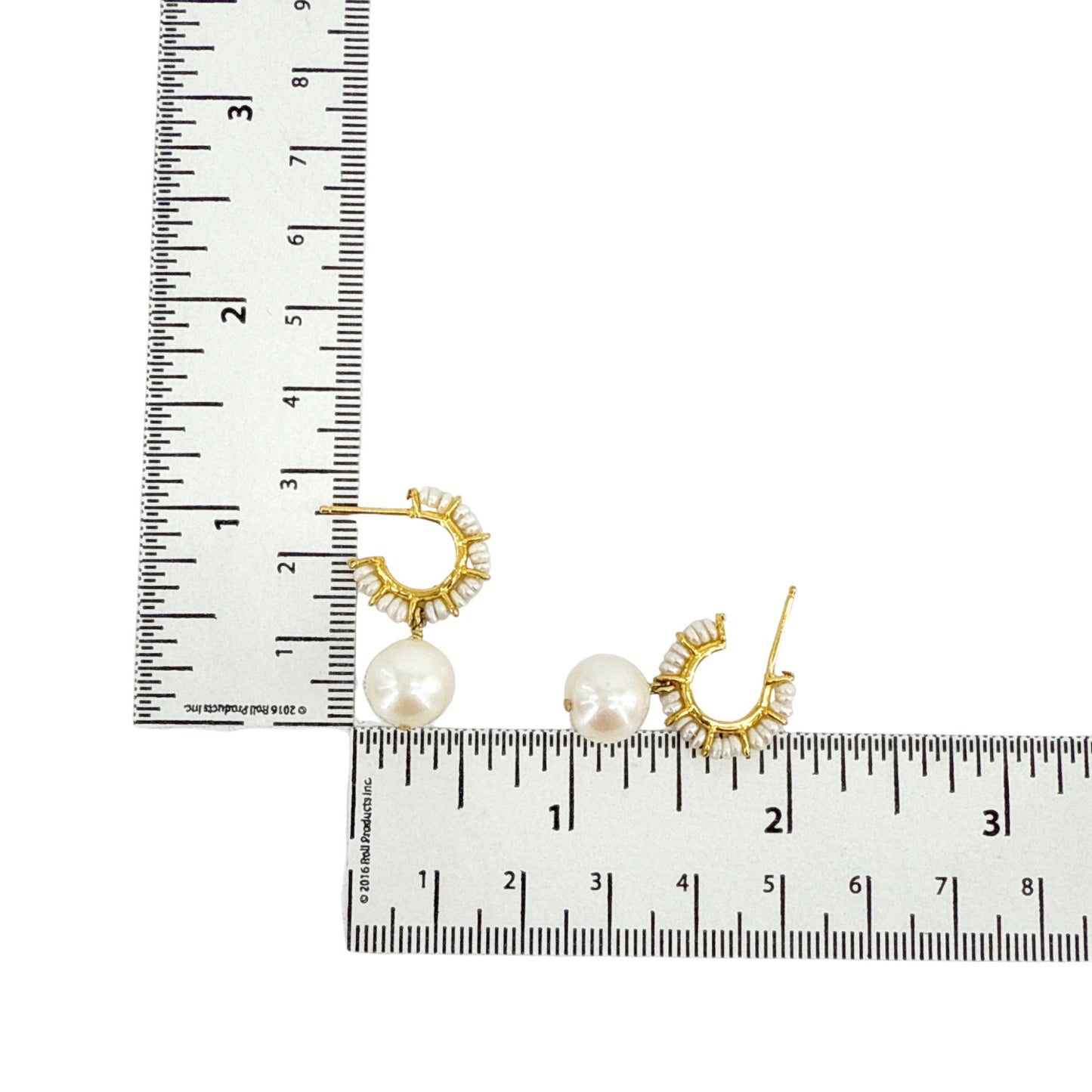 CHAN LUU Maiden Hoop Earrings in White Pearl