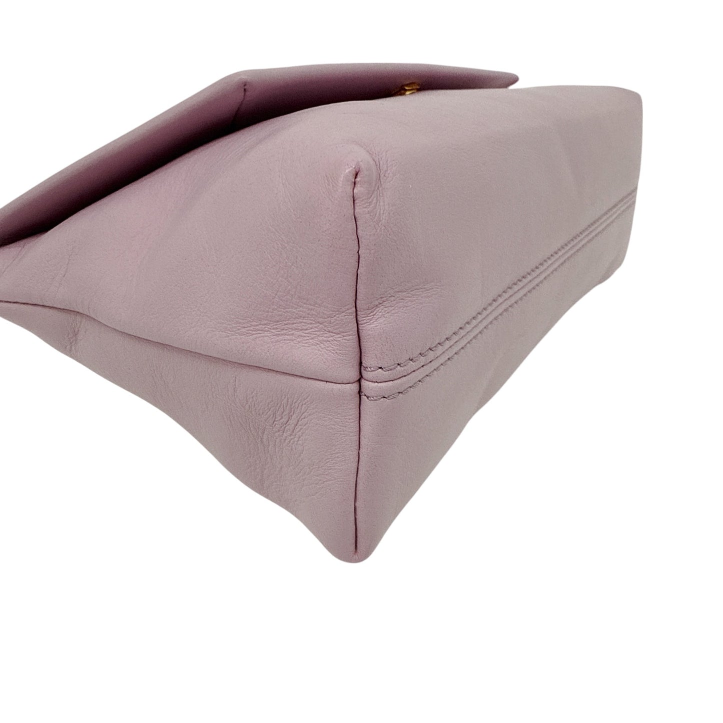 TOM FORD Small Label Leather Chain Top Handle Bag in Lilac