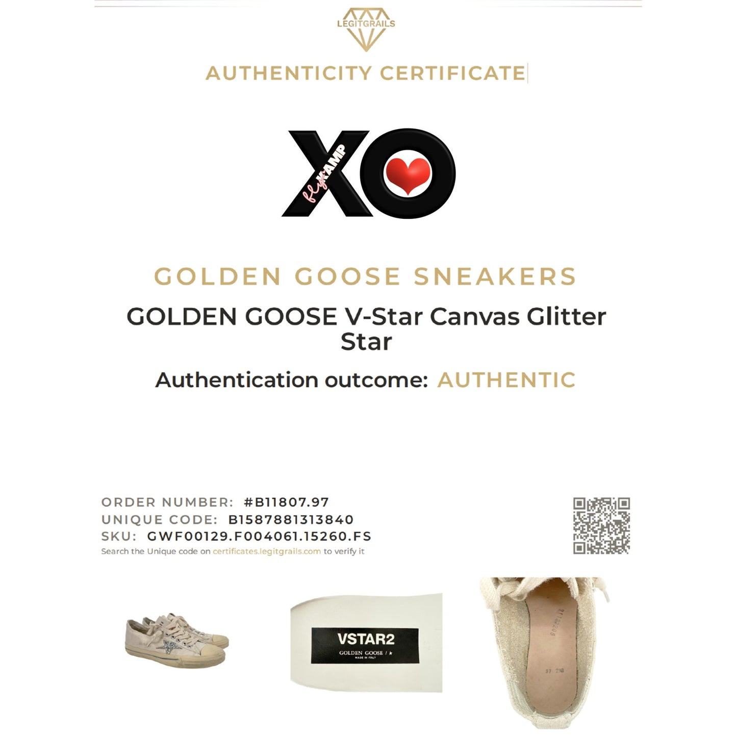 GOLDEN GOOSE V-Star Canvas Glitter Star 37