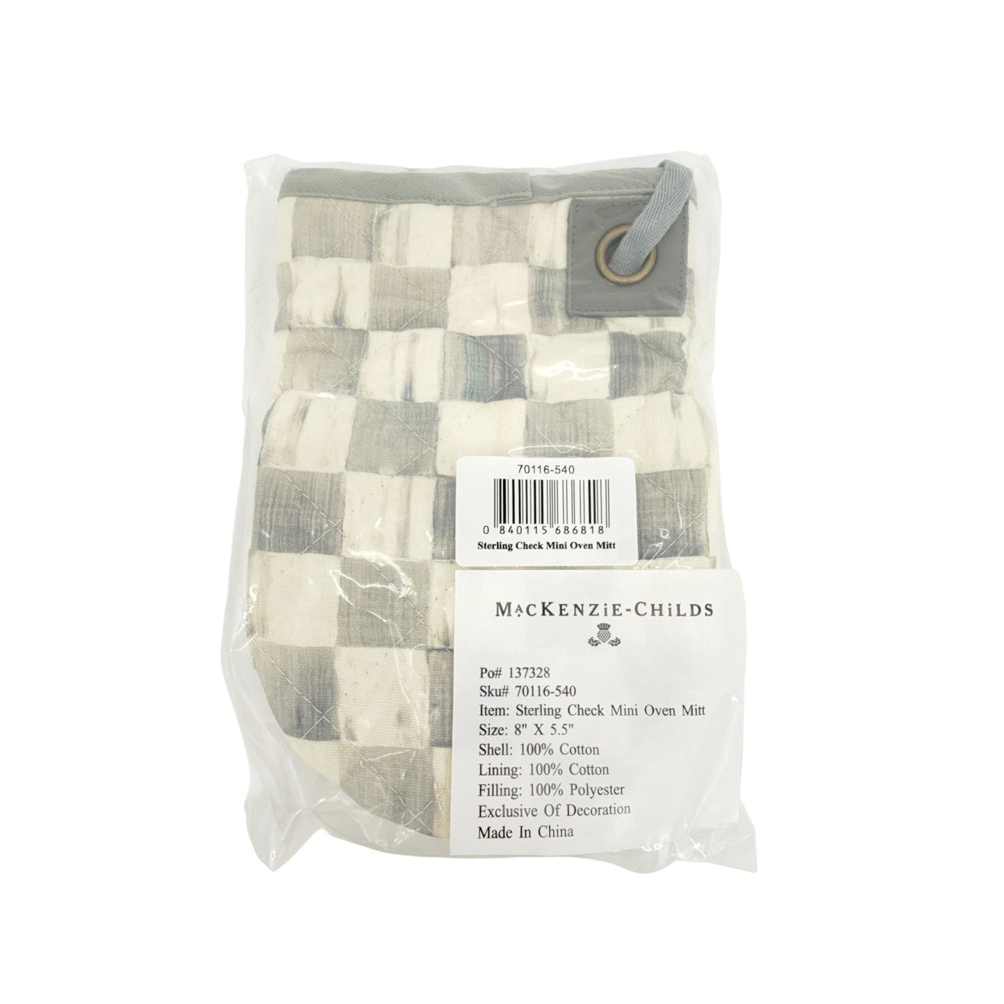 MACKENZIE-CHILDS Sterling Check Mini Oven Mitt