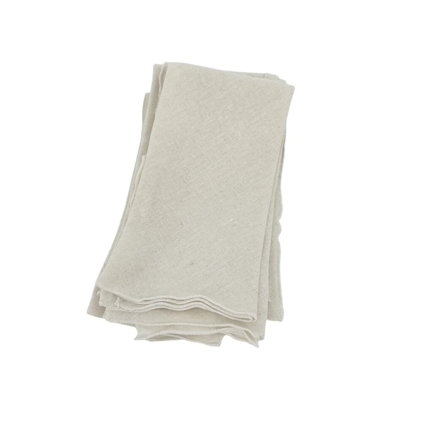 NAPKINS Linen Blend Cloth Natural with Rolled Edges | Set of 6
